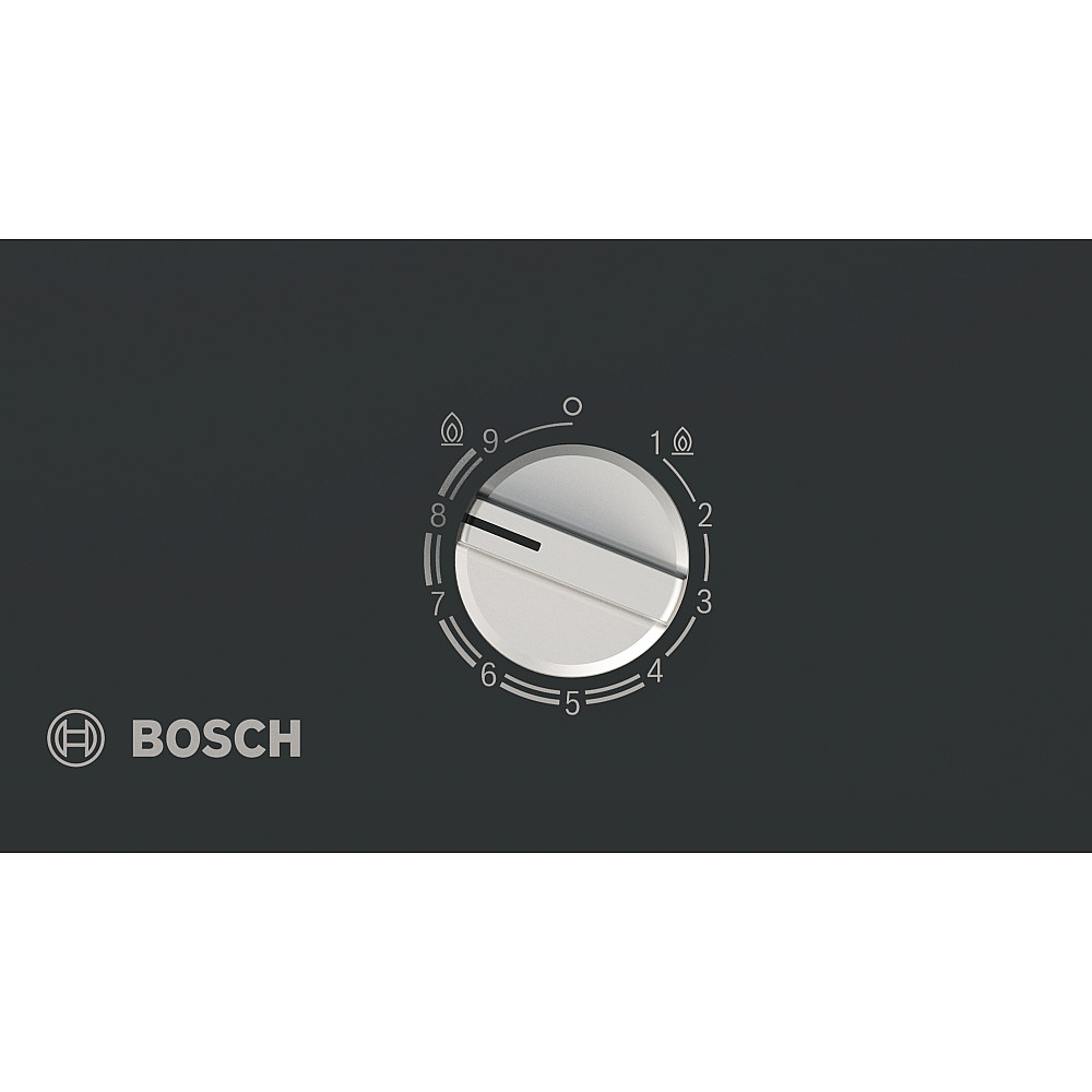 Gasskomfyr BOSCH Serie 8 PRA3A6I10 Sort Glasskeramikk 30cm med Flameselect og Oppvaskmaskinsikker Støtte