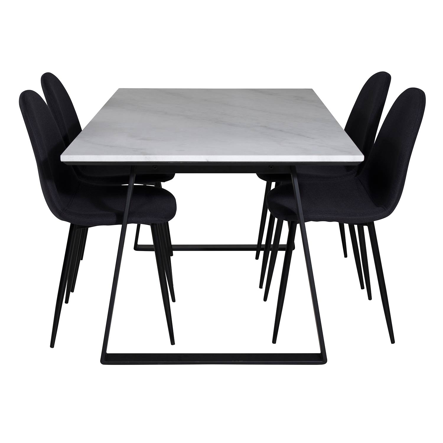 Spisegruppe Venture Home Estelle 140 med 4 Pobbie Stoler Polyester