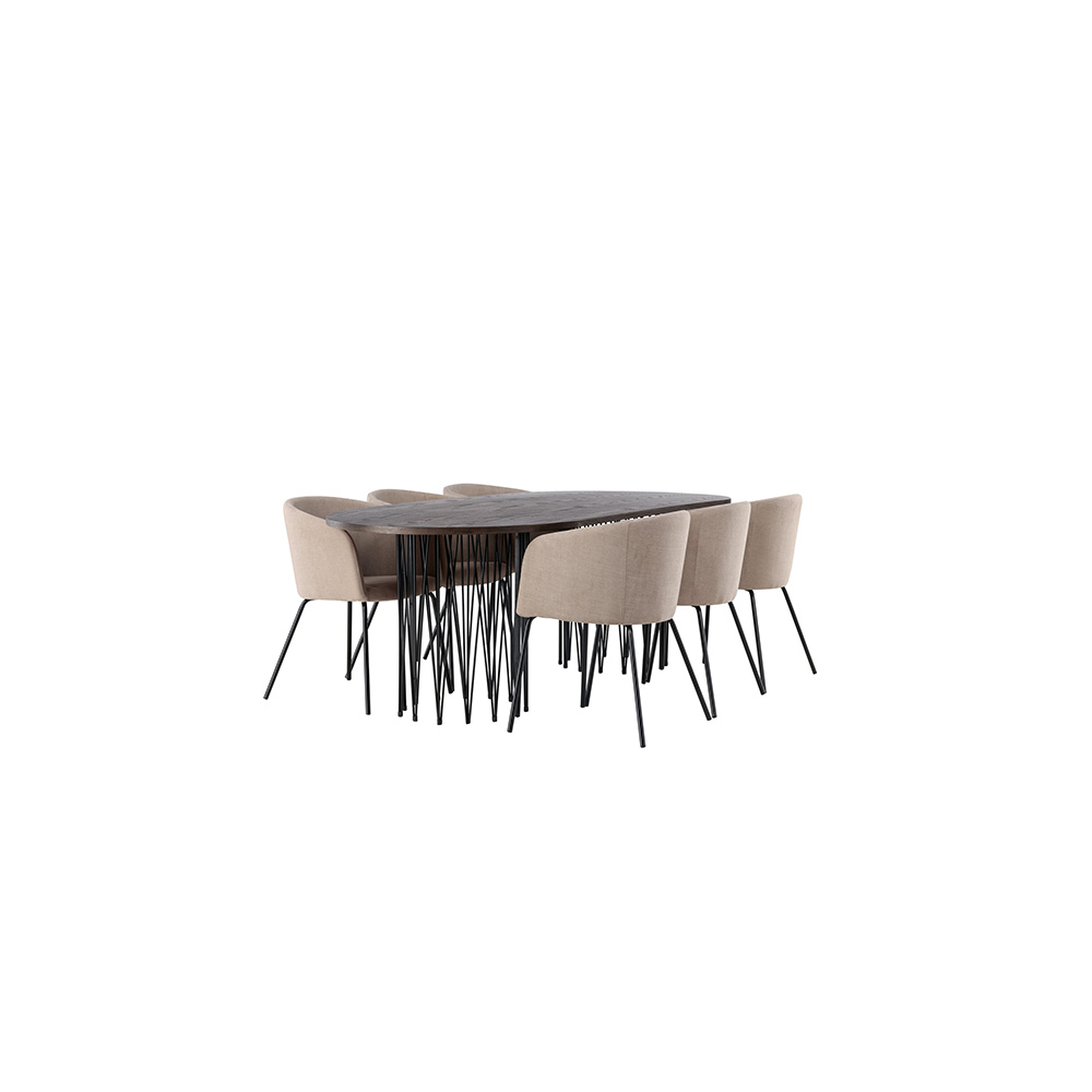 Spisegruppe furniture/fashion Stone med 6 Berit Stoler