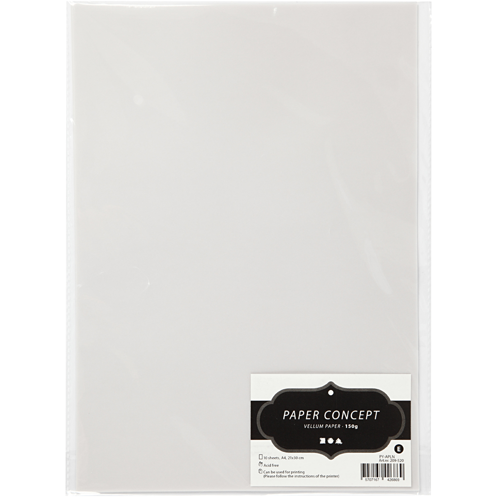 Vellumpapir Creativ Company A4 210x297 mm 10 Ark/1 Pk
