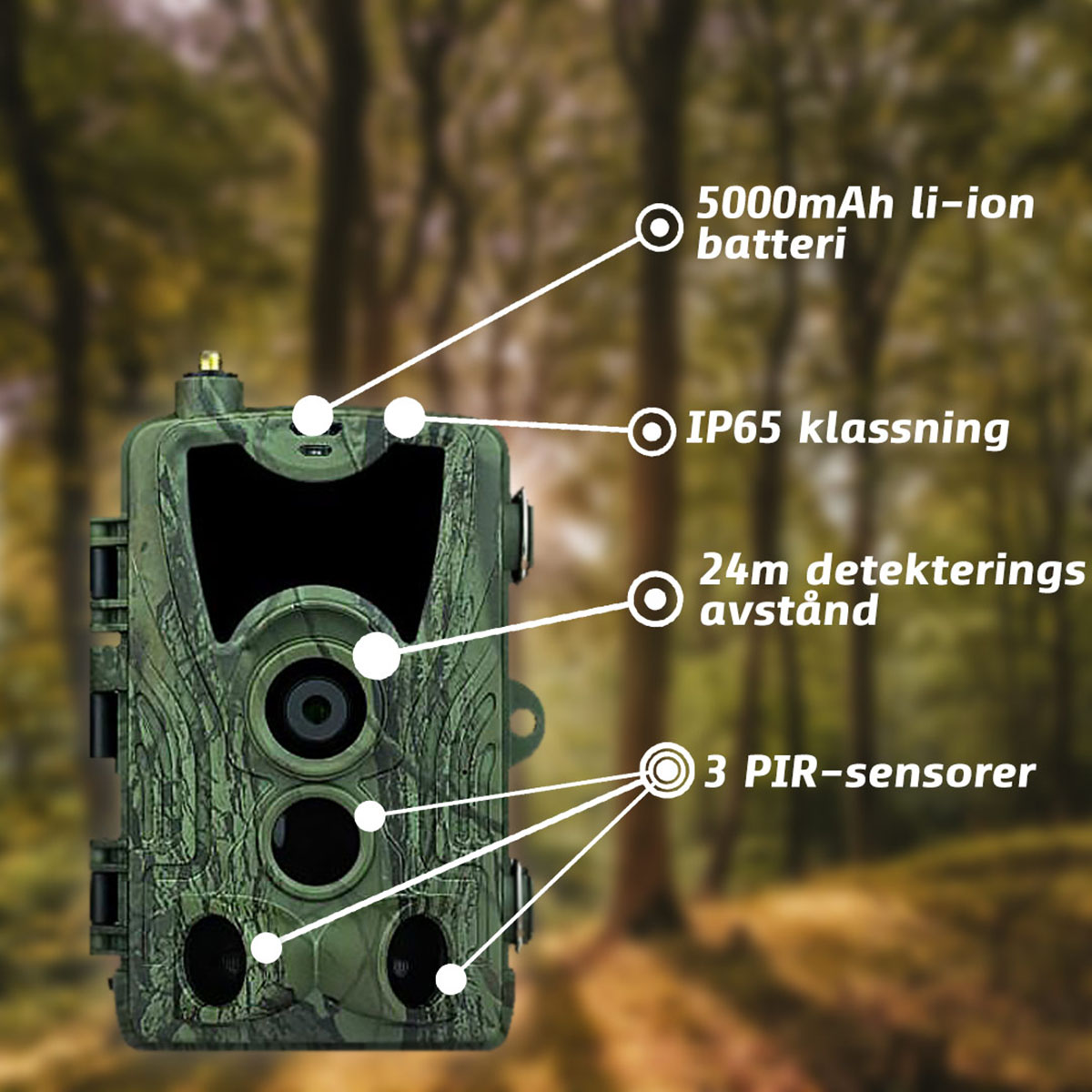 Viltkamera Trekker Premium Sendende 4G med Batteri