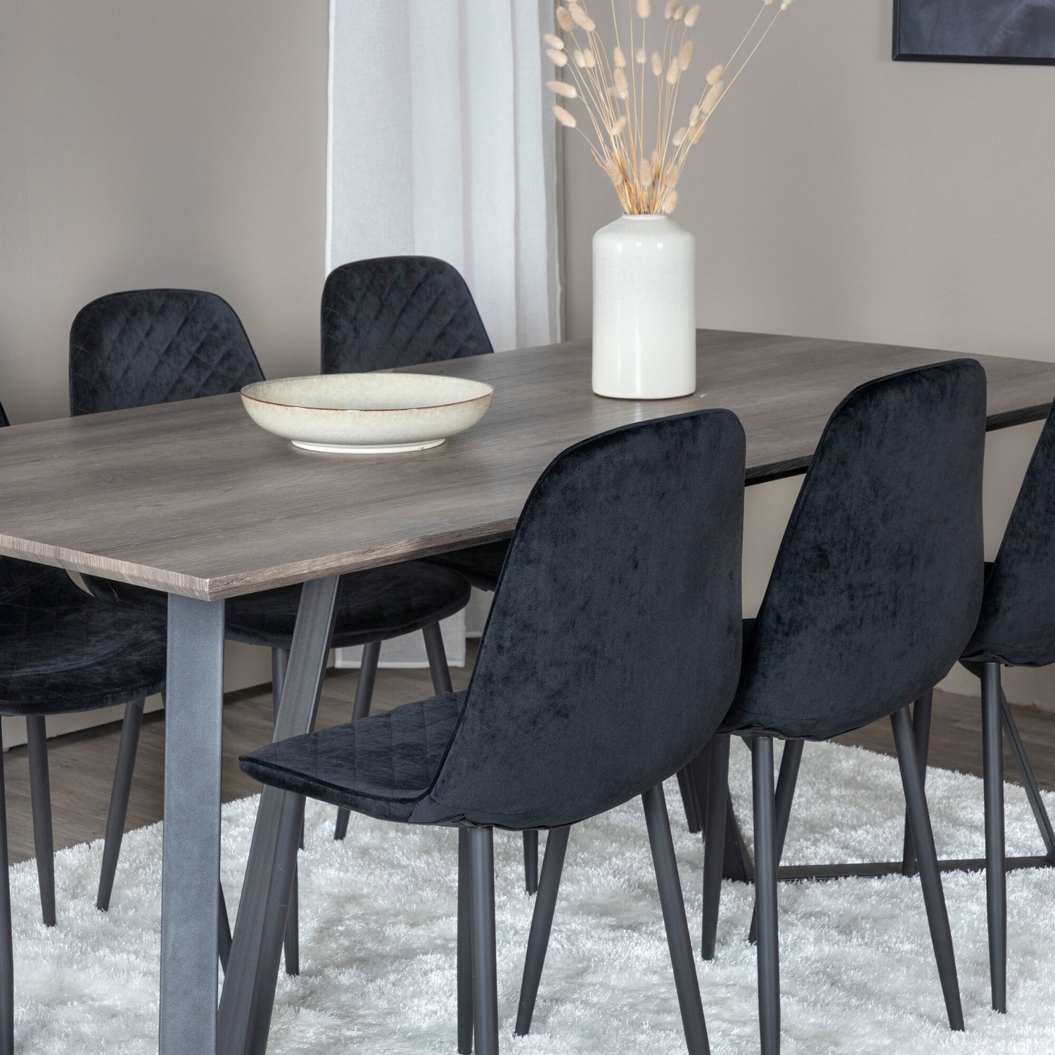 Spisegruppe Venture Home Madde med 6 Phoi Stoler Fløyel