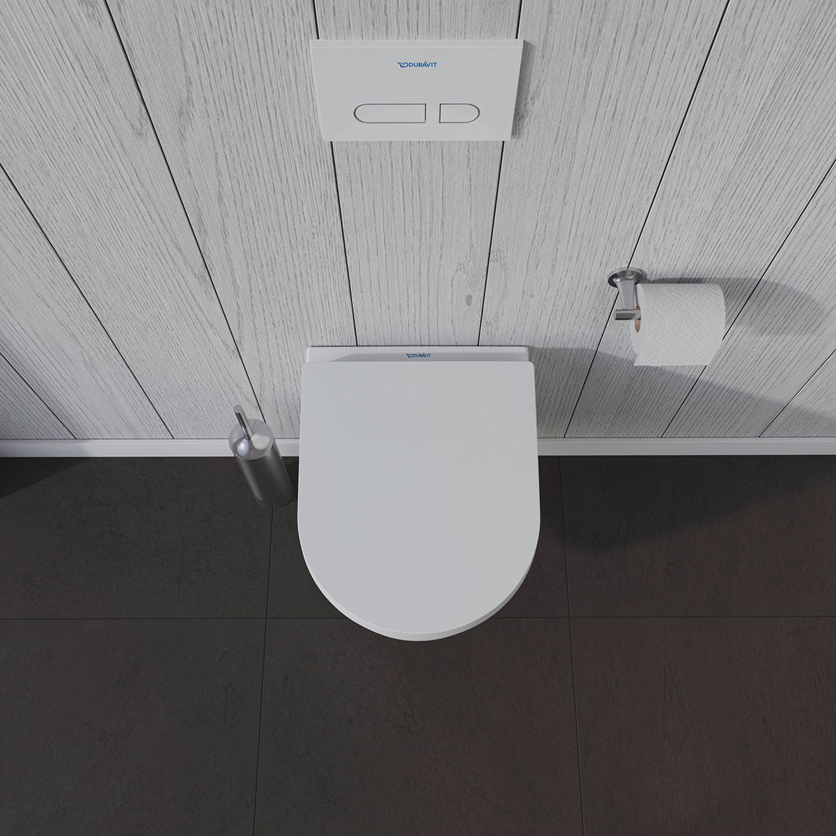 Vägghängd Toalettstol Duravit ME by Starck Rimless 253009 inkl Toalettsits