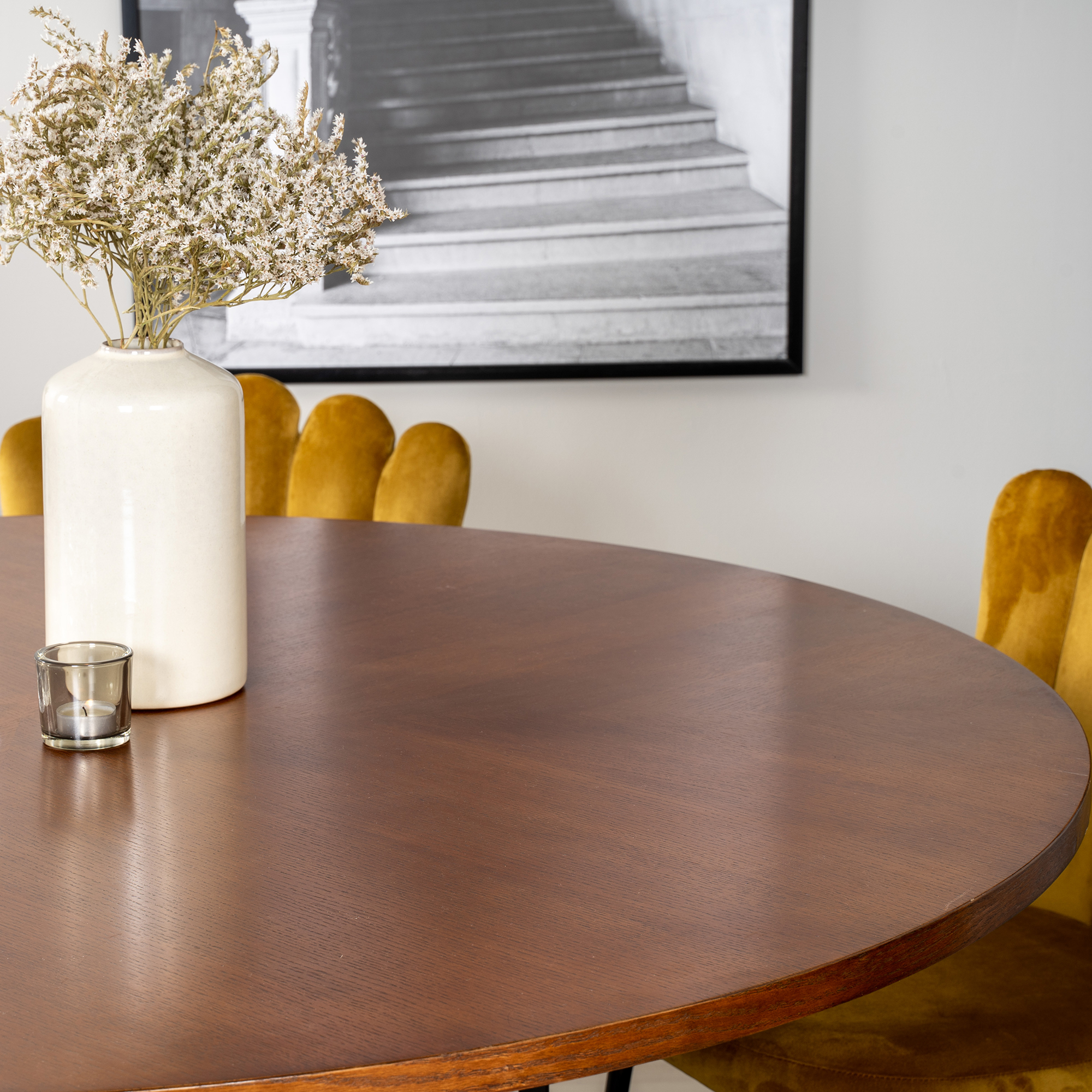 Copenhagen - Dining Table round - Brown / Black+Limhamn Ligh Brun