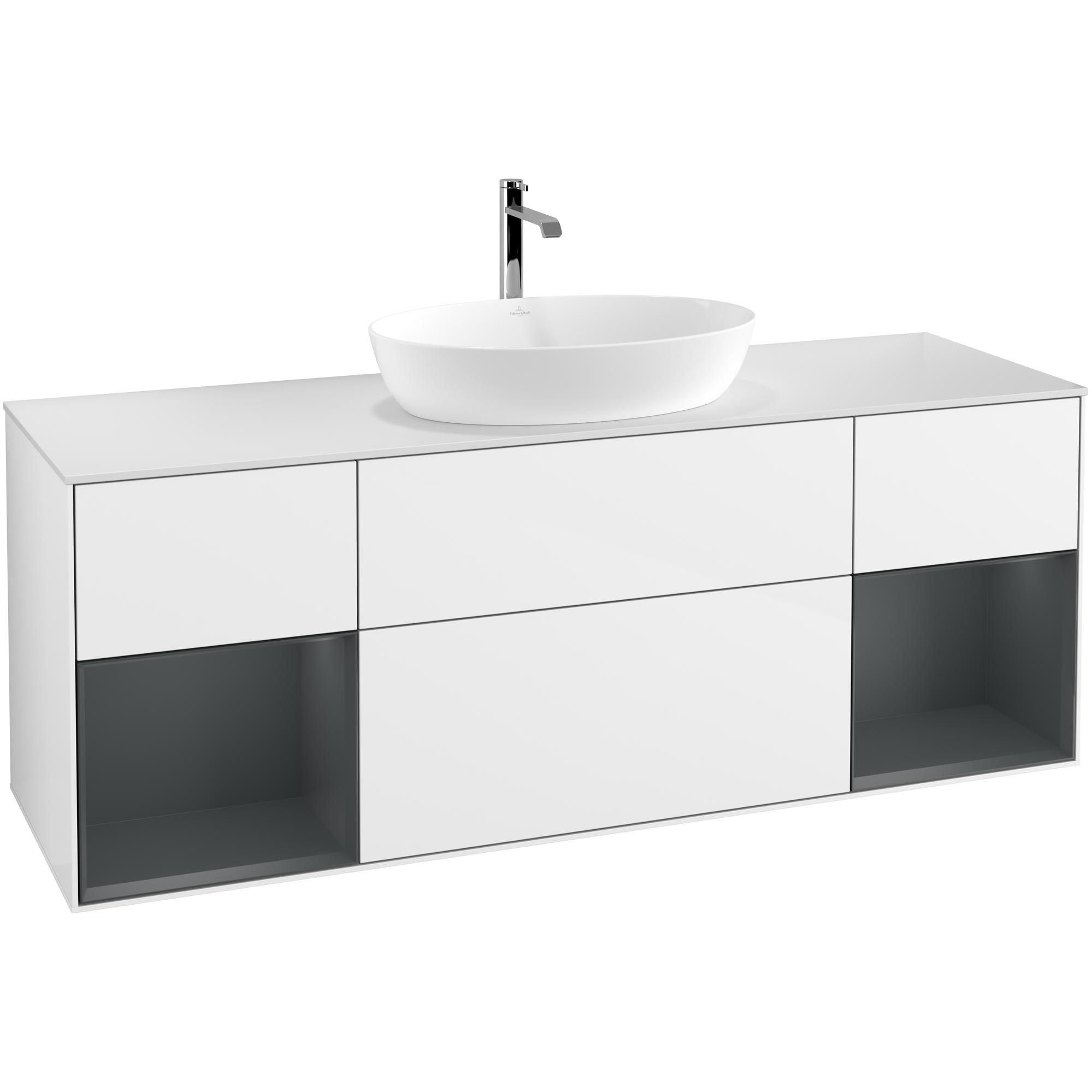 Tvättställsskåp Villeroy & Boch Finion med Två Hyllor och Bänkskiva för Fristående Tvättställ från Artis & Collaro | badrum - badrumsmobler - tvattstallsskap-och-kommod | KakelKungen