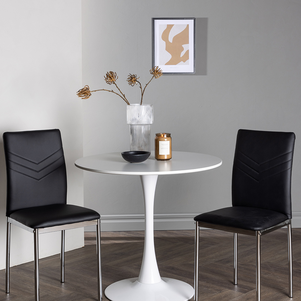 Spisegruppe Venture Home Hamden Ø80 cm med 2 stk Lily Stoler