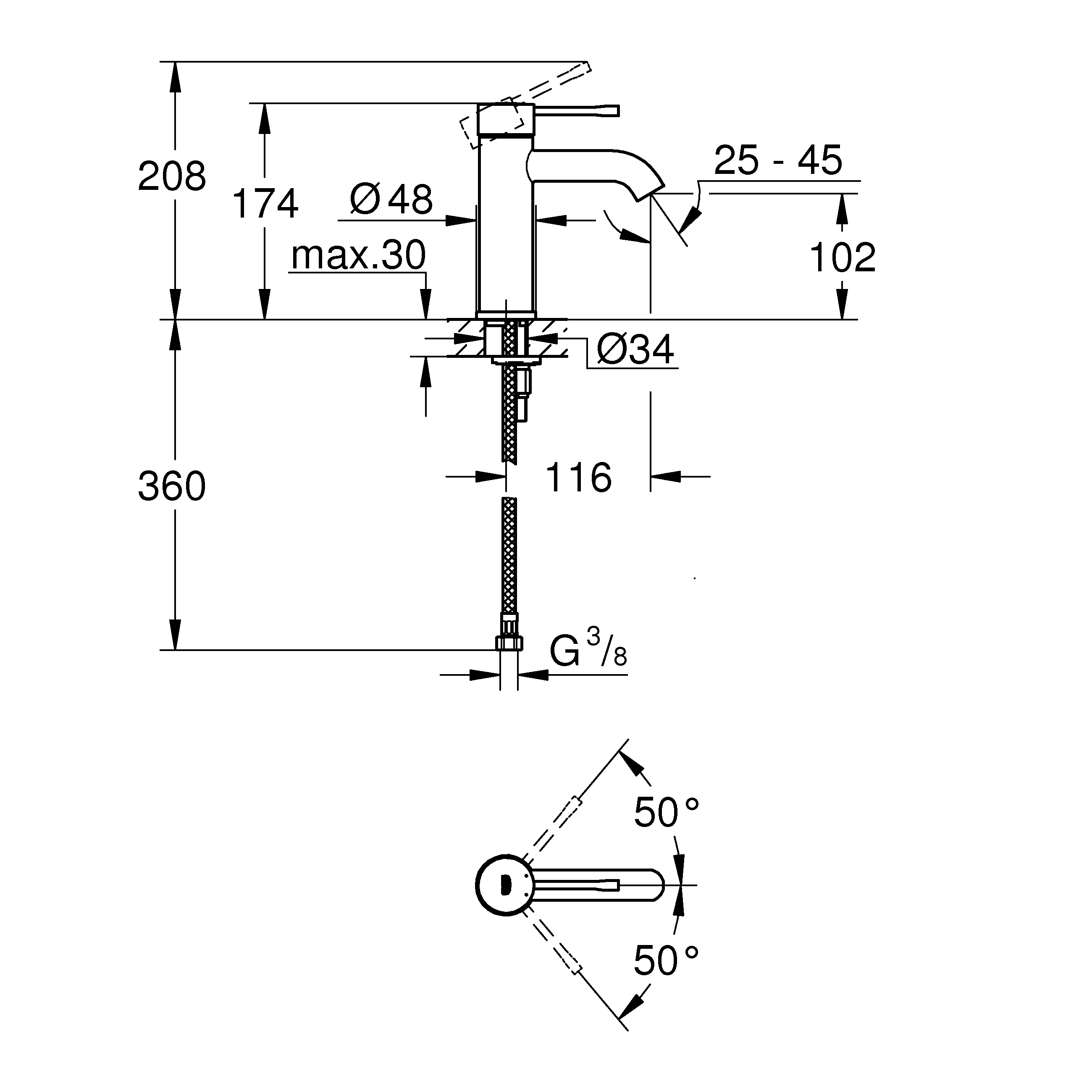 Tvättställsblandare Grohe Essence 23590