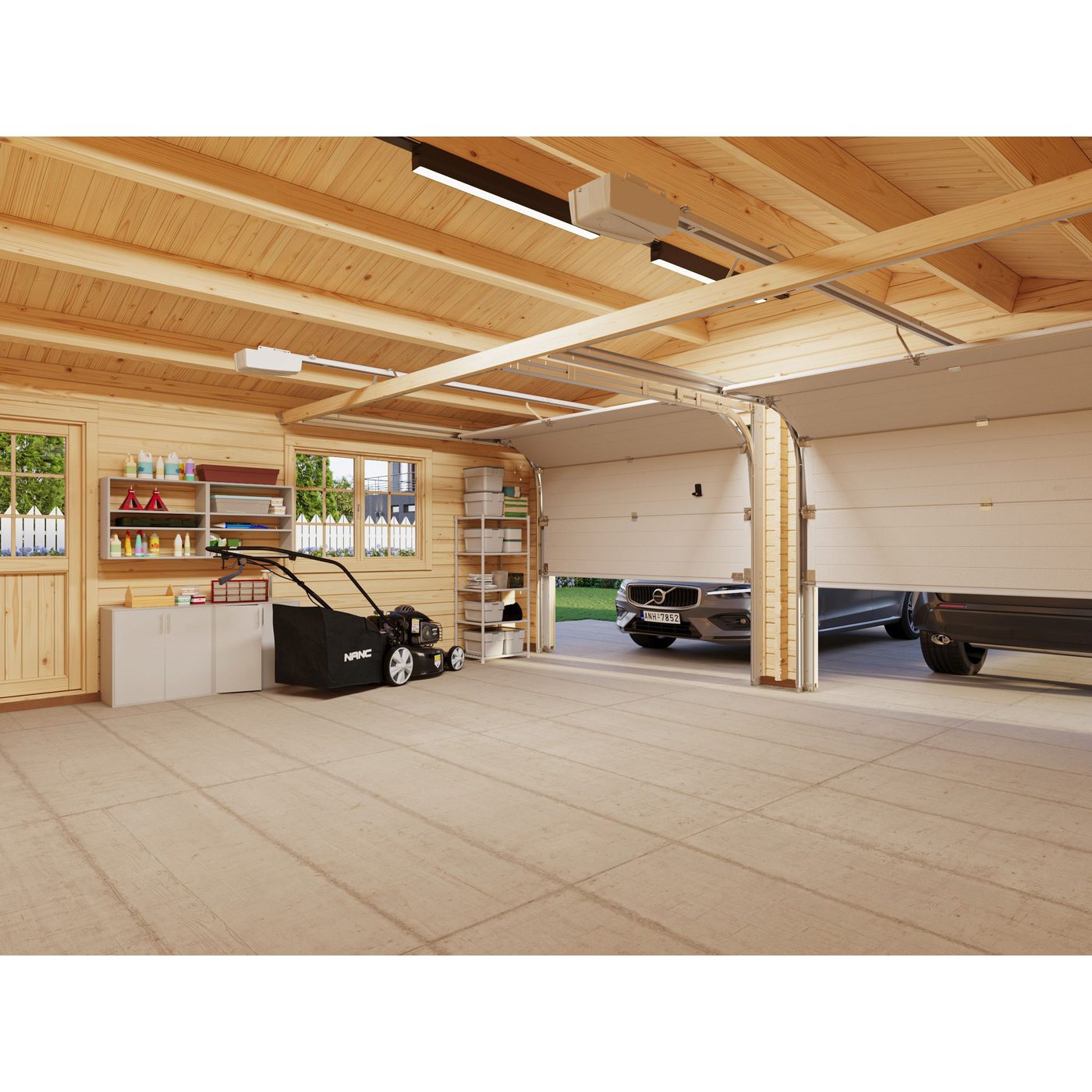 Garasjebod Palmako Roger 28,4 m2 med 2 Enkle Leddporter