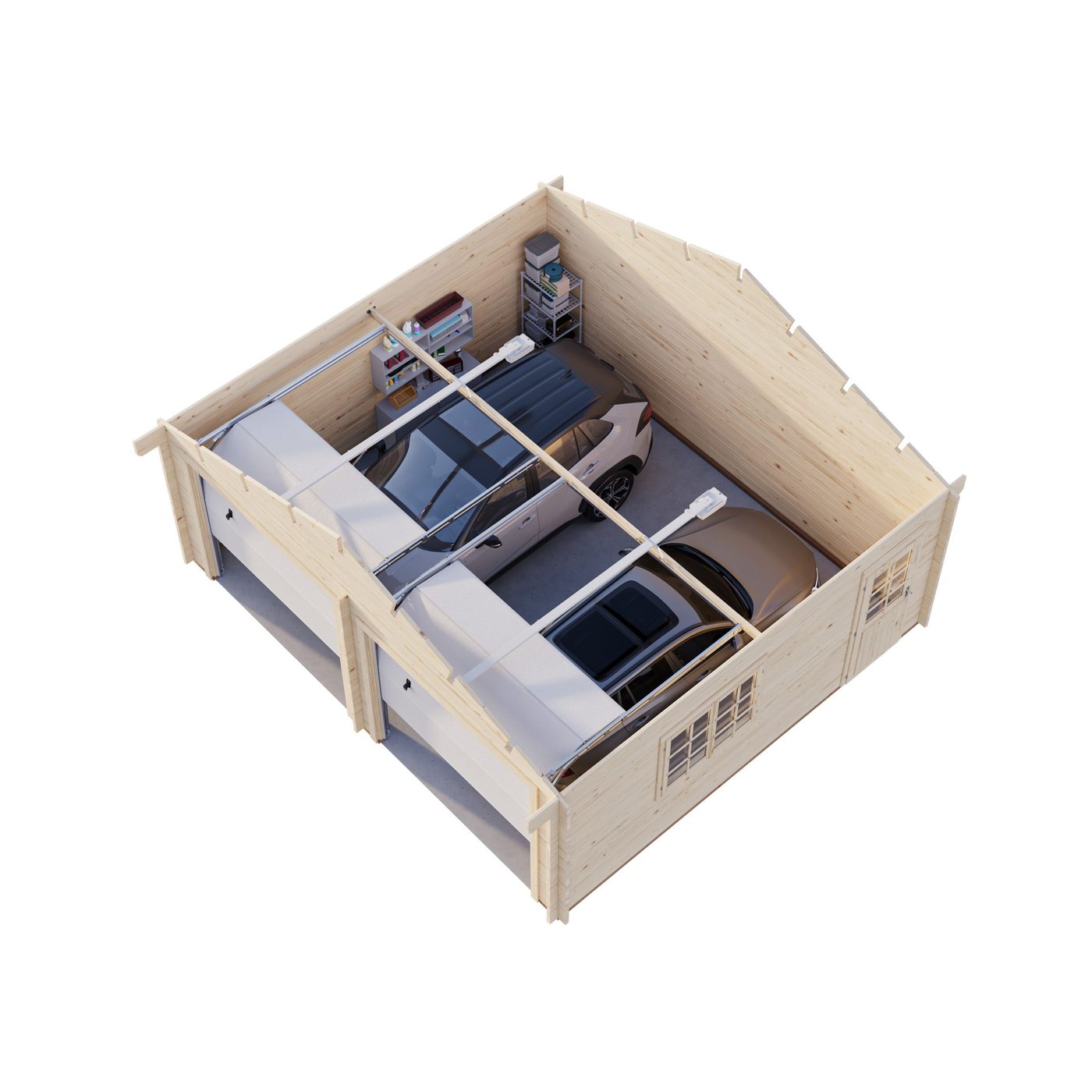 Garasjebod Palmako Roger 28,4 m2 med 2 Enkle Leddporter