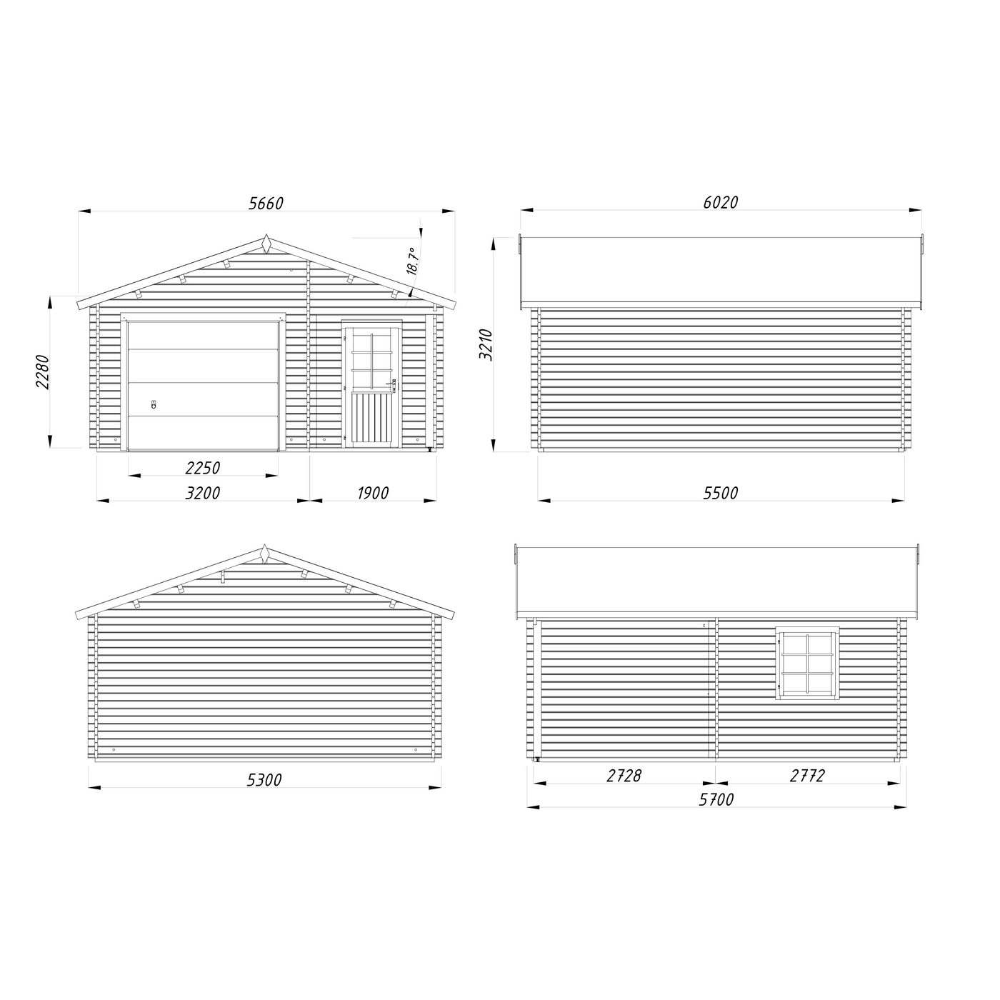 Garasjebod Palmako Roger 28,1 m2 med Leddport