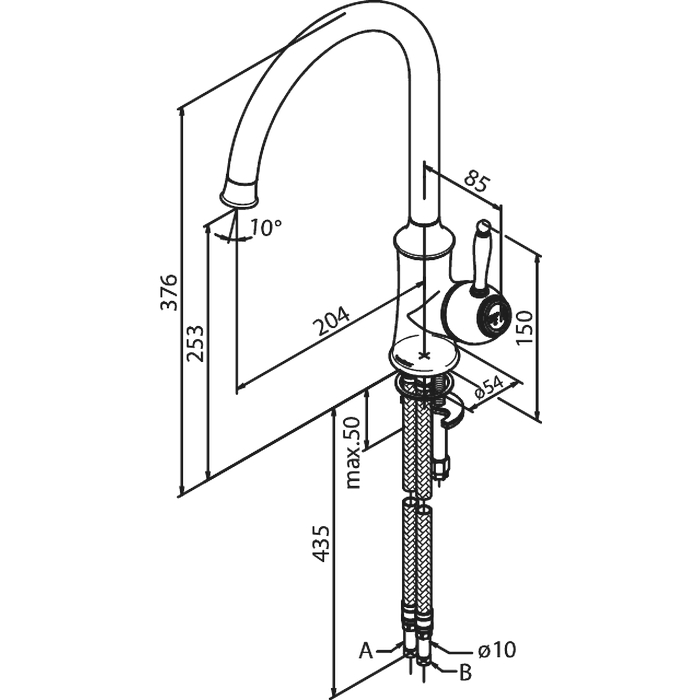 Köksblandare Damixa Tradition Hög Pip