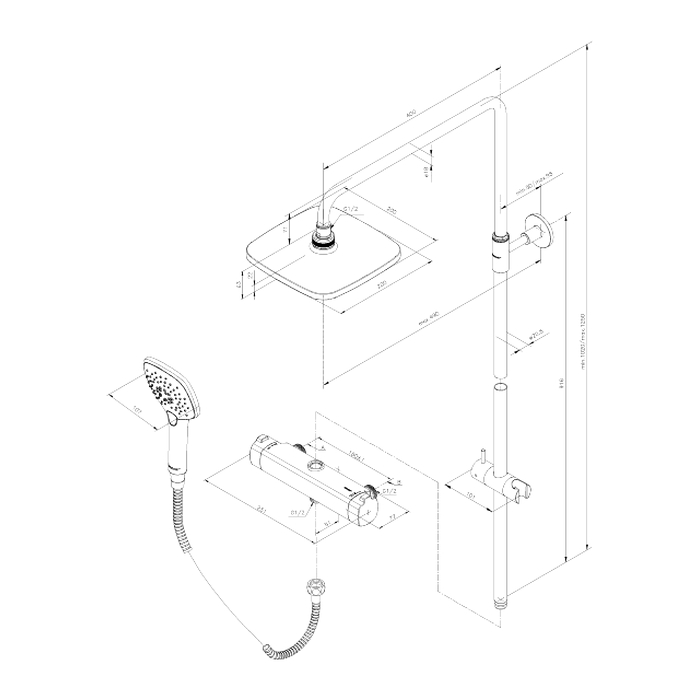Takduschset Damixa Pine