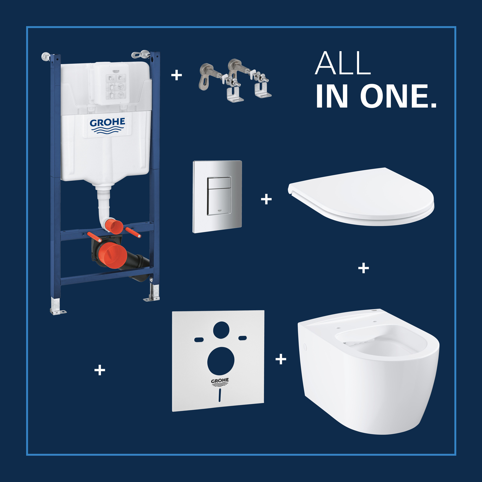 Vägghängd Toalettstol Grohe Solido Start Round 5in1