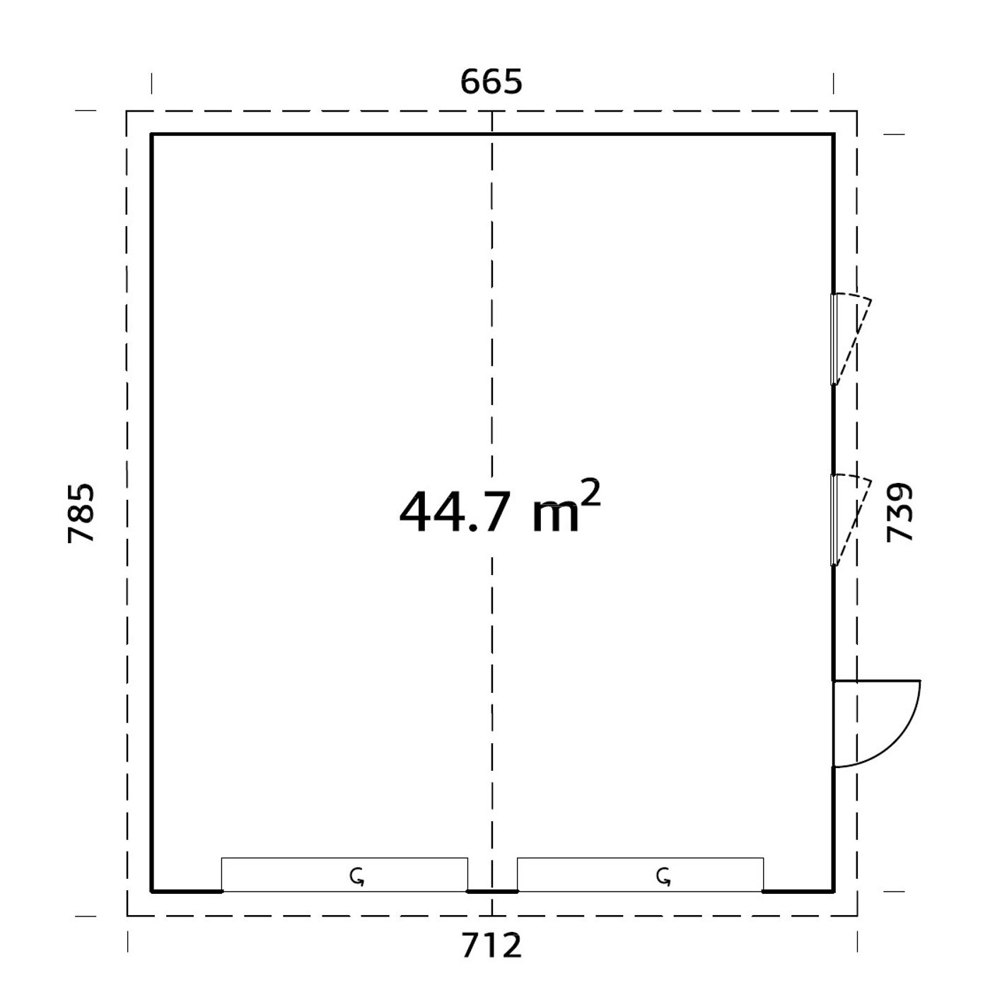 Dobbel Garasje Palmako Andre 49,1 m2 med Seksjonsdør