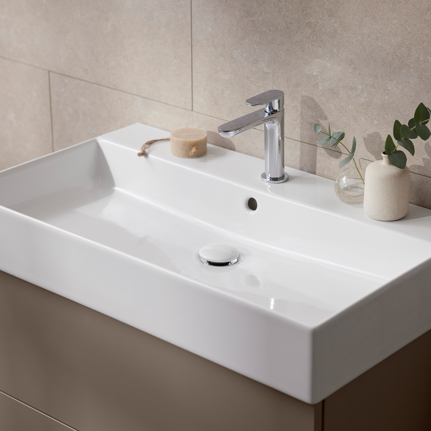 Enkelhandfat Miller Badrum Bloc Porslin