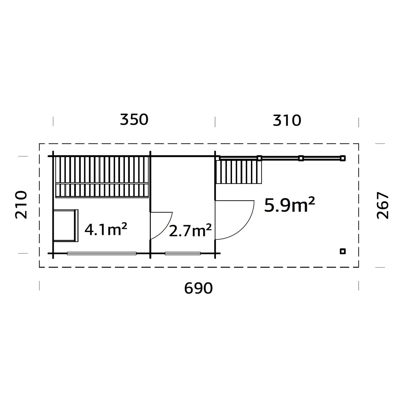 Badstuhus Palmako Sanna 6,8 + 5,9 m2
