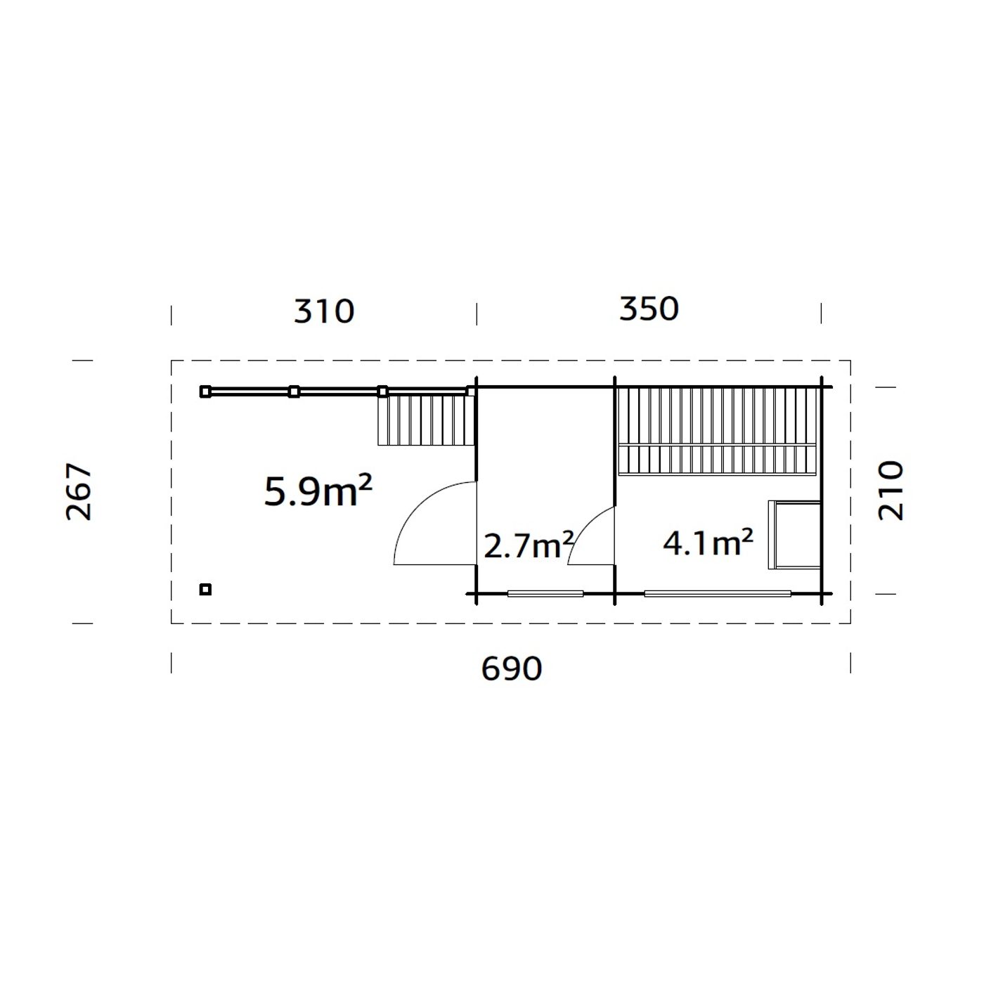 Badstuhus Palmako Sanna 6,8 + 5,9 m2