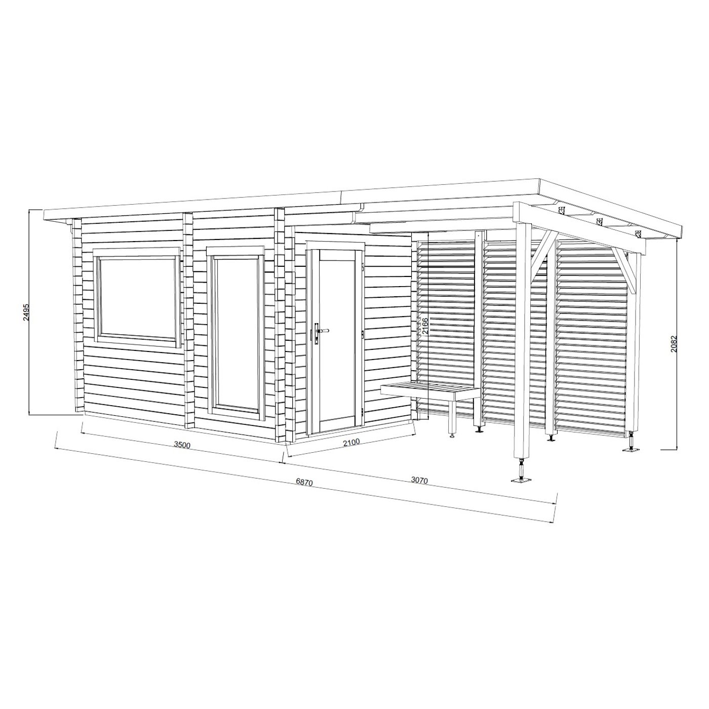 Badstuhus Palmako Sanna 6,8 + 5,9 m2