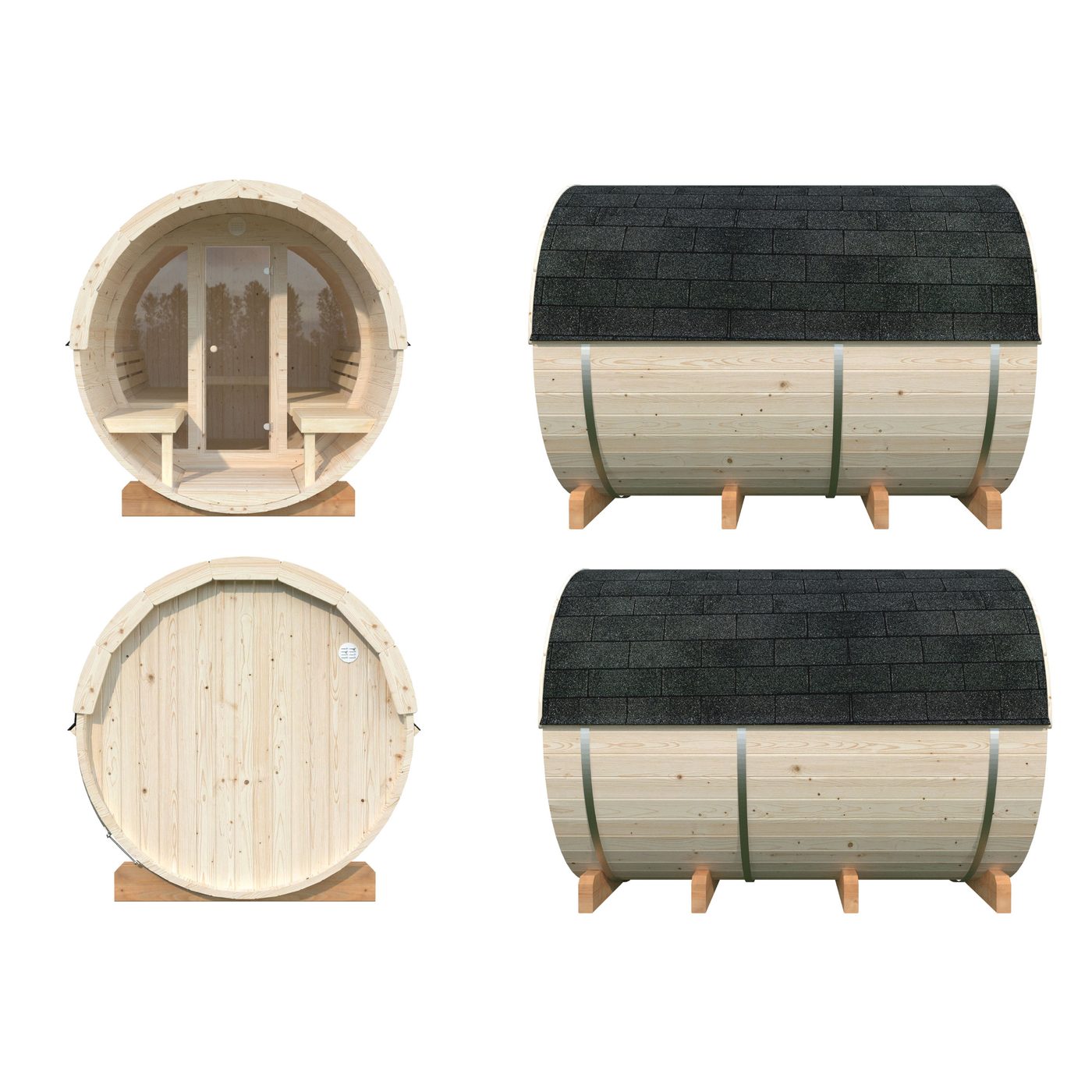 Badstuhus Palmako Anita 1,6 + 0,7 m2 m/Glassfront