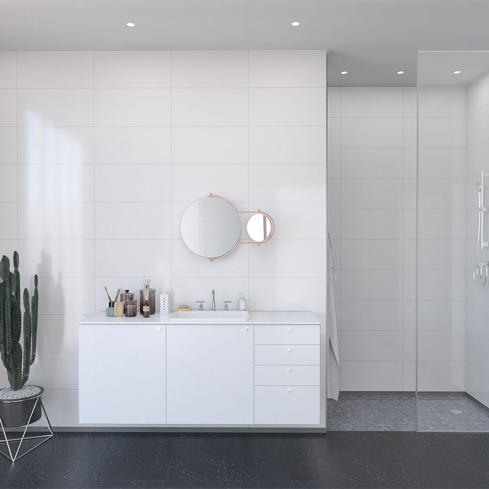 Våtrumsskiva Fibo Denver White 3091-LM6030HG