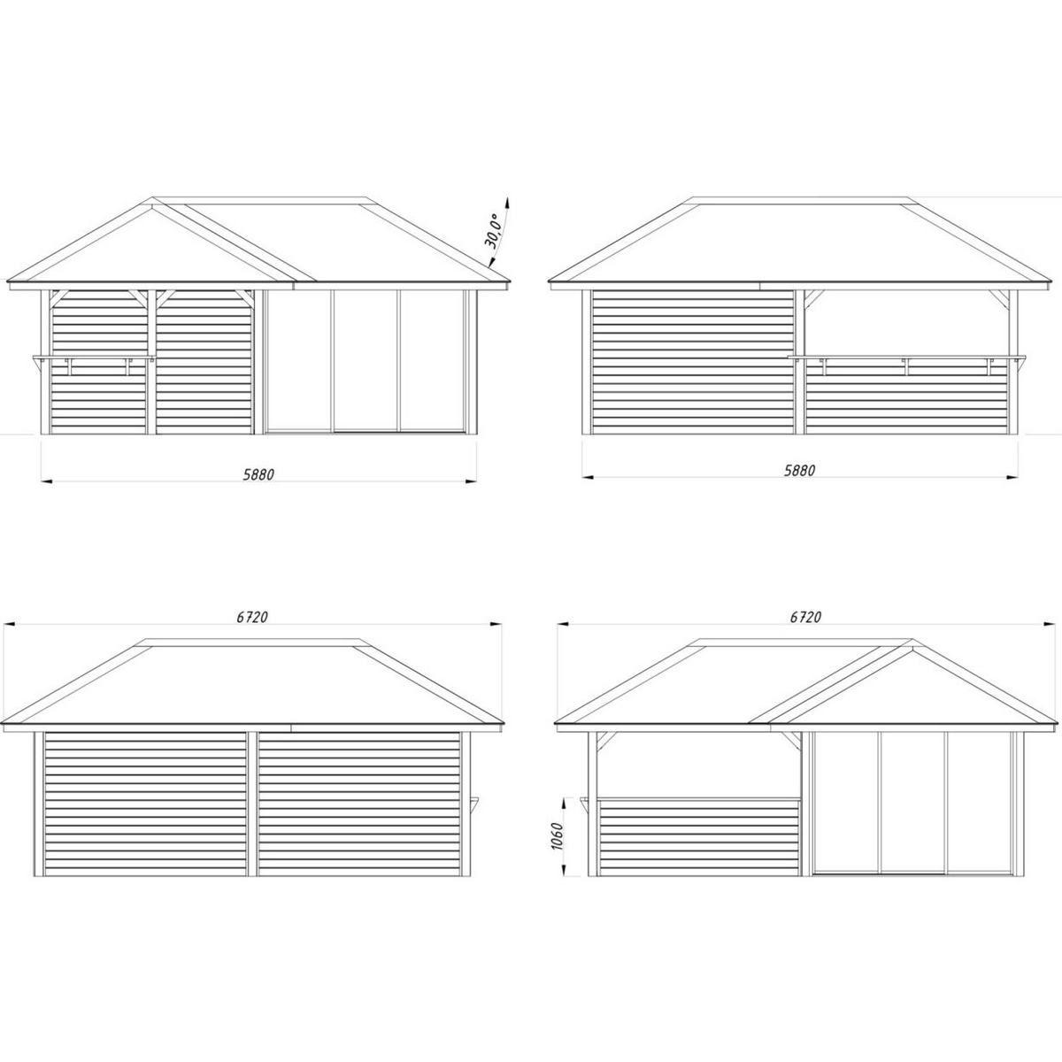 Hagestue Palmako Bianca 24,9 m2 Sett 210 Slide