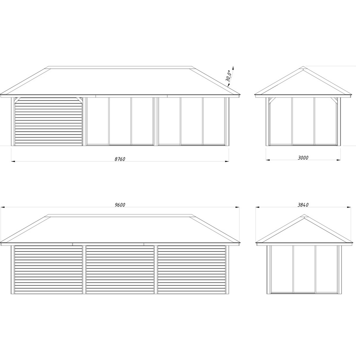 Hagestue Palmako Bianca 24,9 m2 Sett 218 Slide