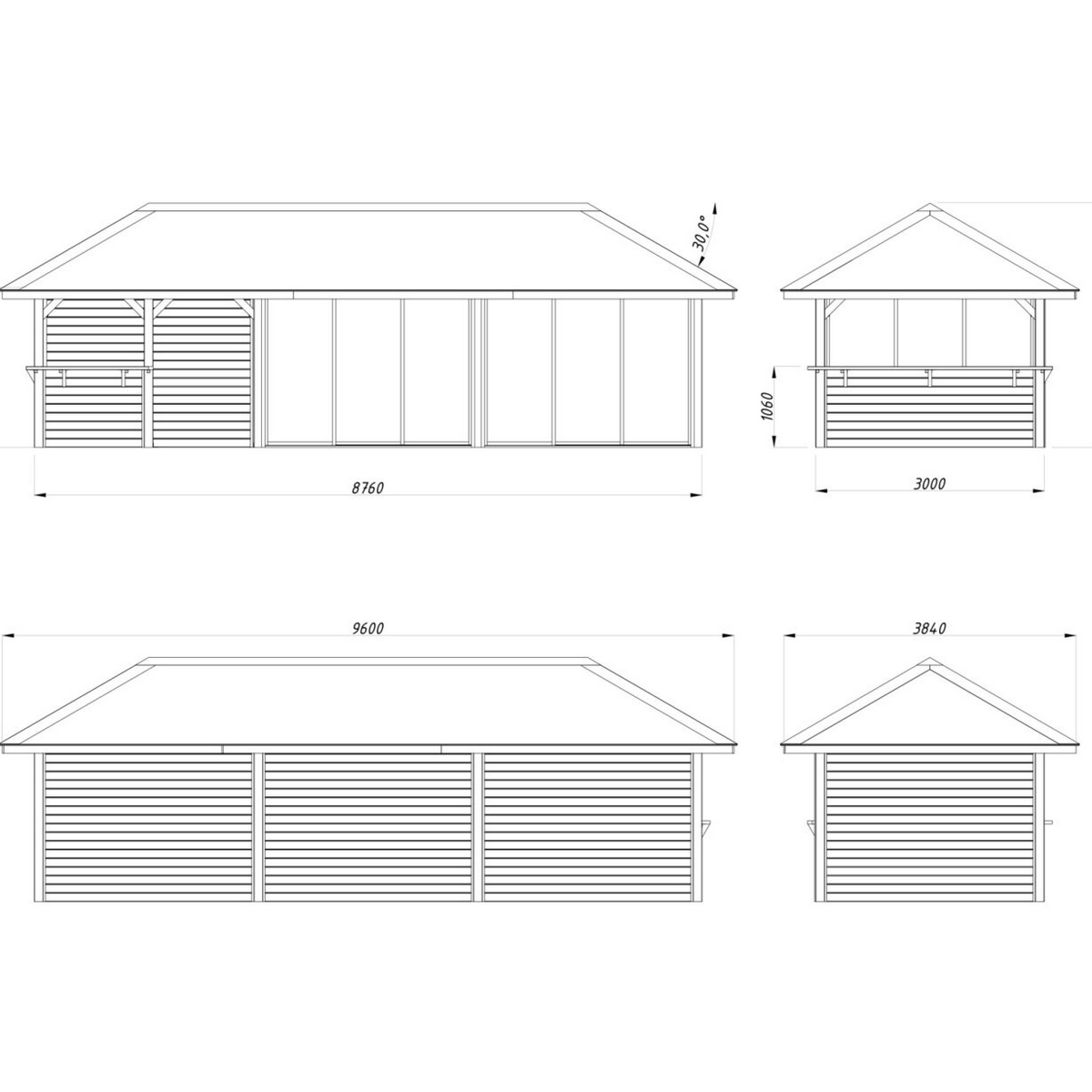 Hagestue Palmako Bianca 24,9 m2 Sett 219 Slide