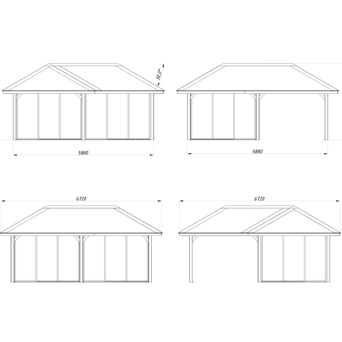 Hagestue Palmako Bianca 24,9 m2 Sett 223 Slide