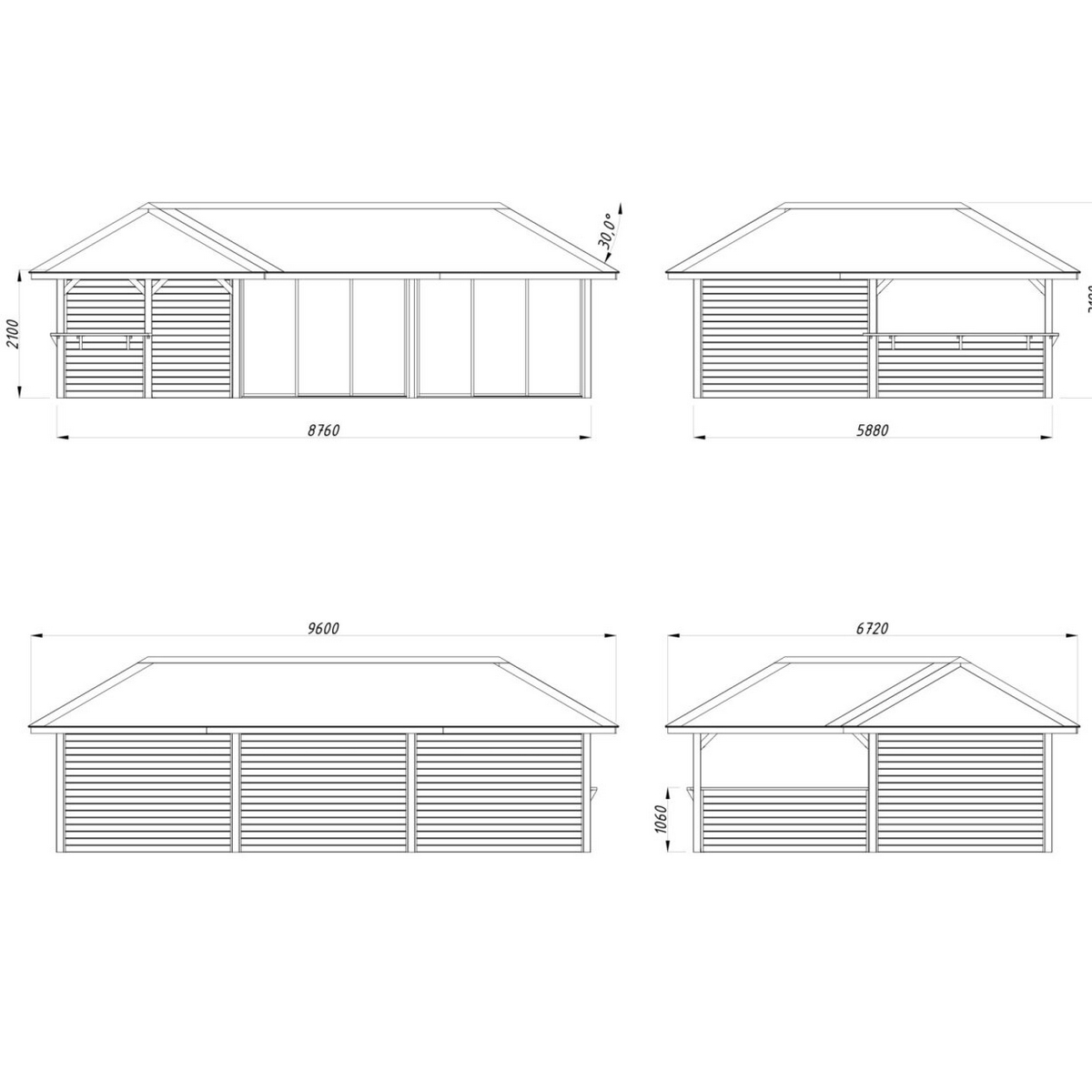 Hagestue Palmako Bianca 33,2 m2 Sett 220 Slide