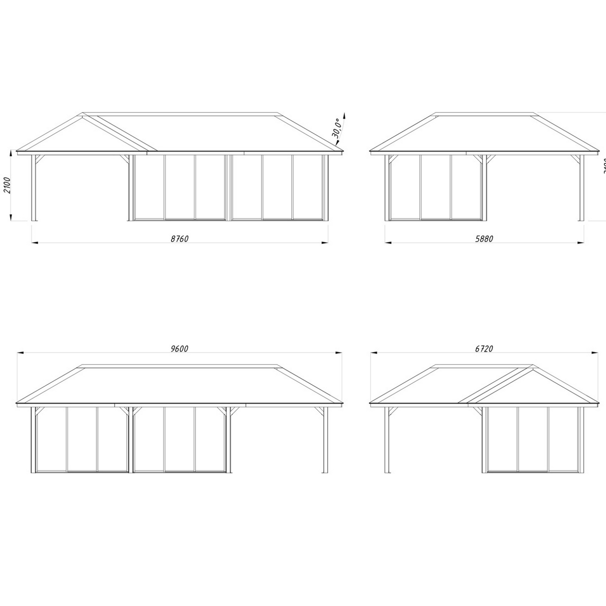 Hagestue Palmako Bianca 33,2 m2 Sett 221 Slide