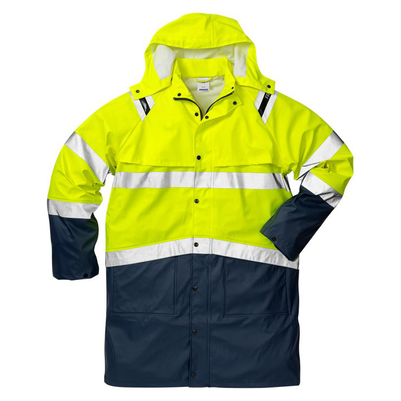 Regnrock Varsel Fristads 4634 RS Klass 3 Storlek: 3XL, Blå/Gul