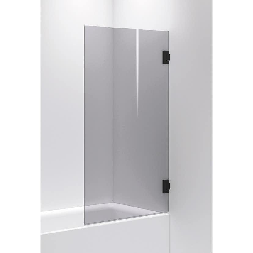 Badkarsvägg INR Arc 17 Måttanpassad Glas: Grått glas, Profil: Svart