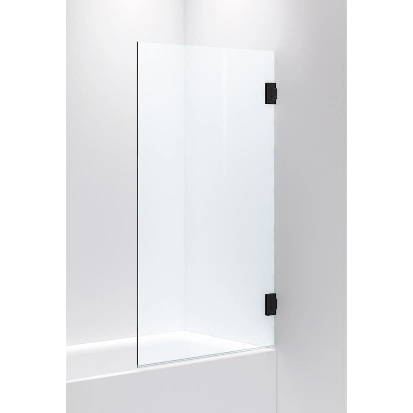 Badkarsvägg INR Arc 17 Måttanpassad Glas: Klarglas med Timeless, Profil: Svart