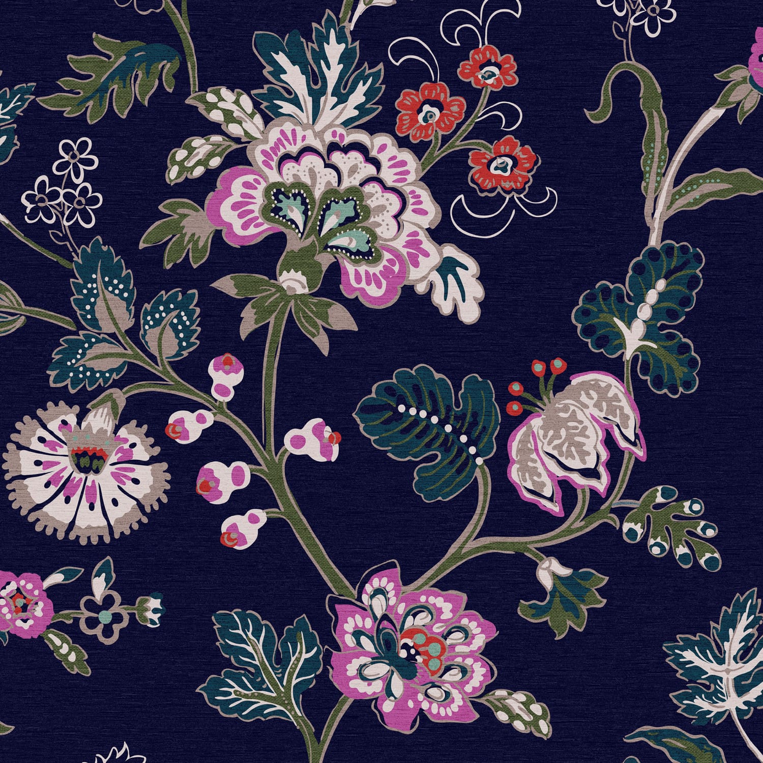 Tapet Joules Vine Cottage Floral Royal Navy