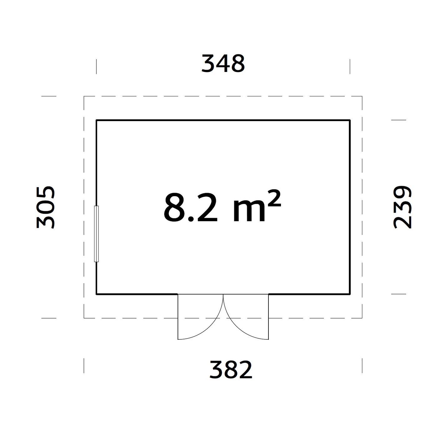 Lagerbod Palmako Stig 8,4 m2 (inv. 8,2 m2) Ubehandlet