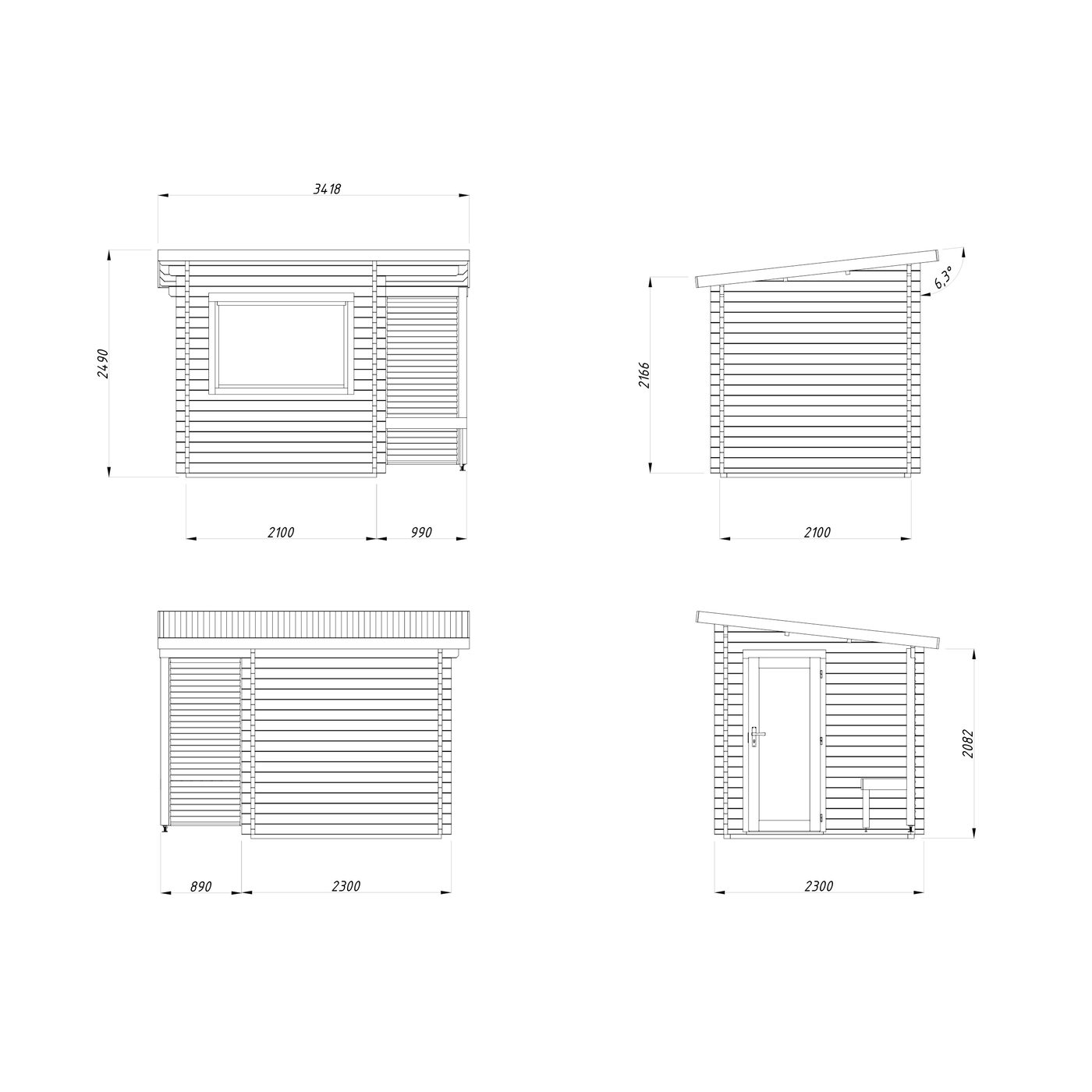 Badstuhus Palmako Sanna 4,1 m2