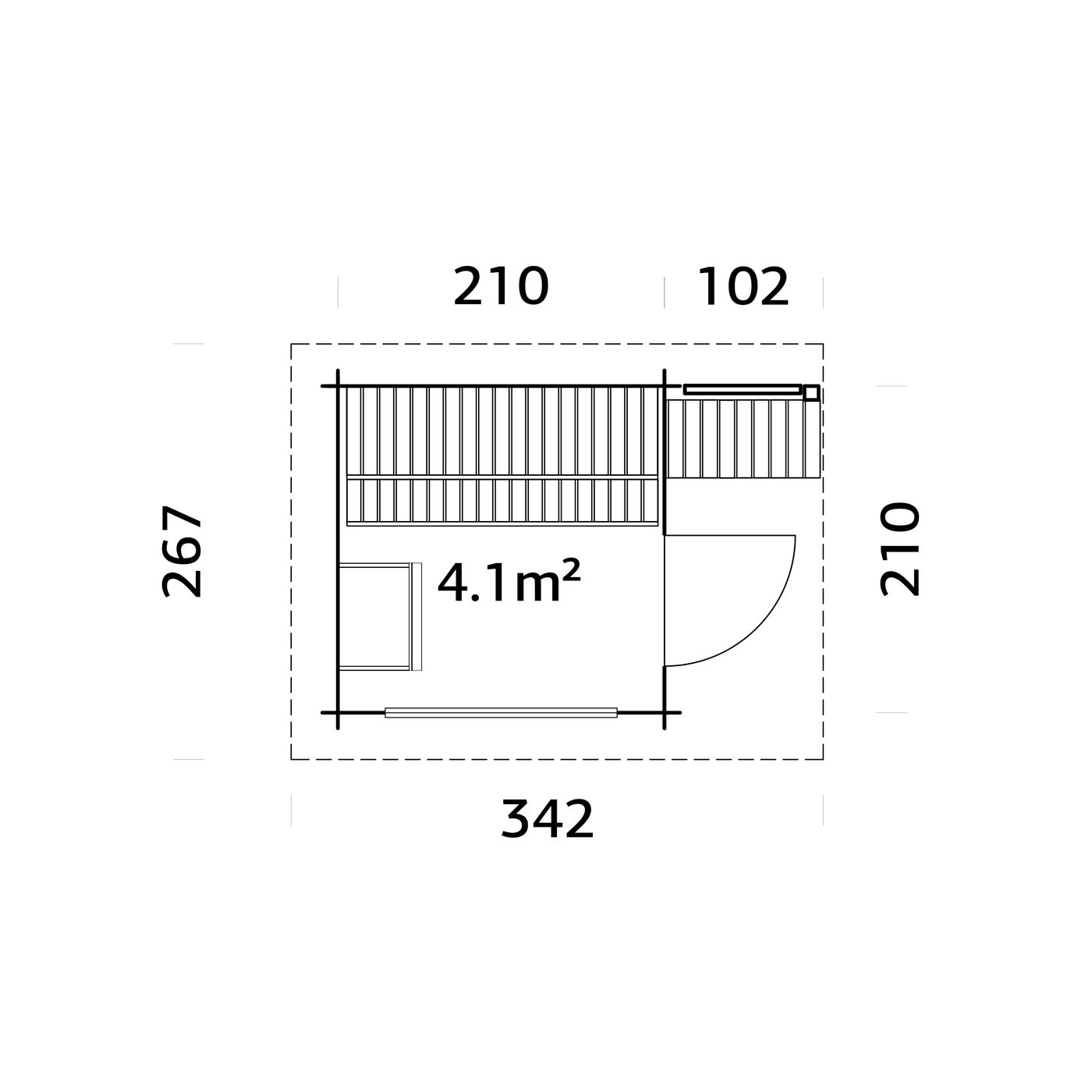 Badstuhus Palmako Sanna 4,1 m2