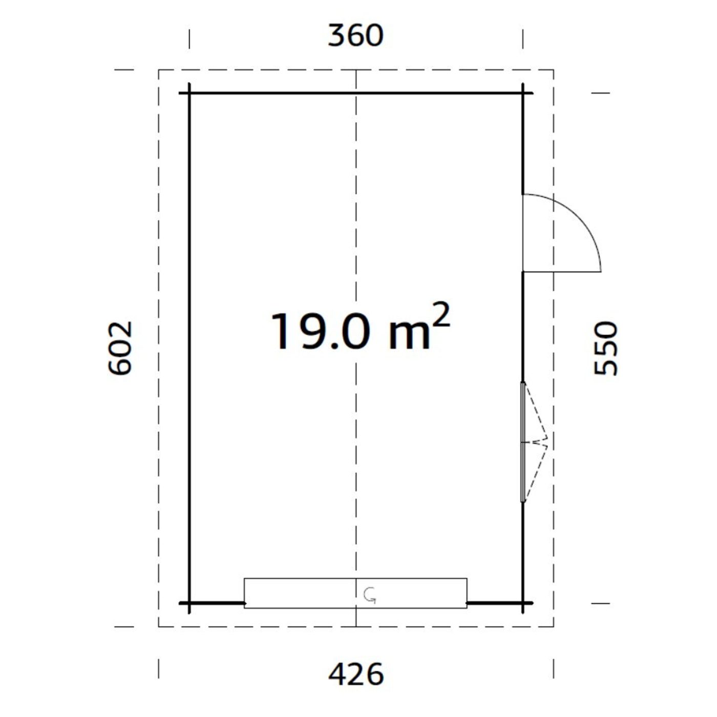 Garasjebod Palmako Roger 19 m2 med Leddport