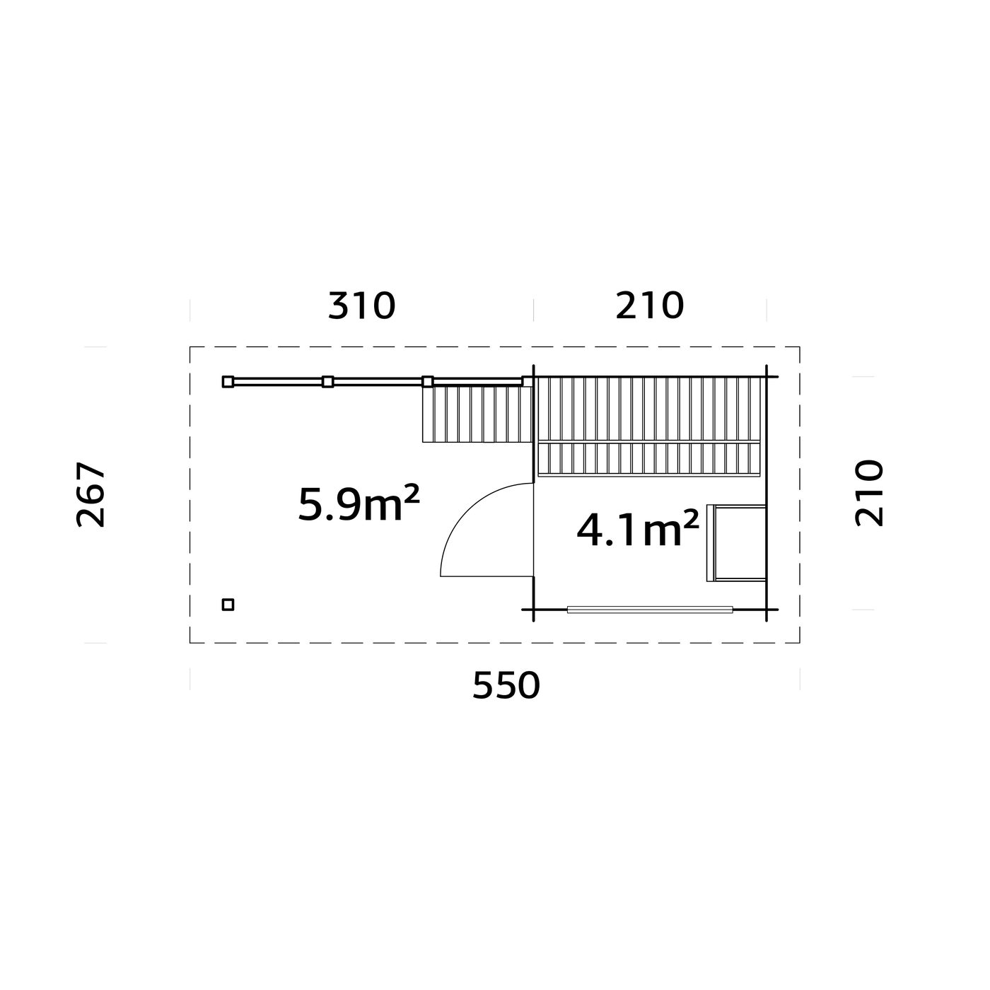 Badstuhus Palmako Sanna 4,1 + 5,9 m2