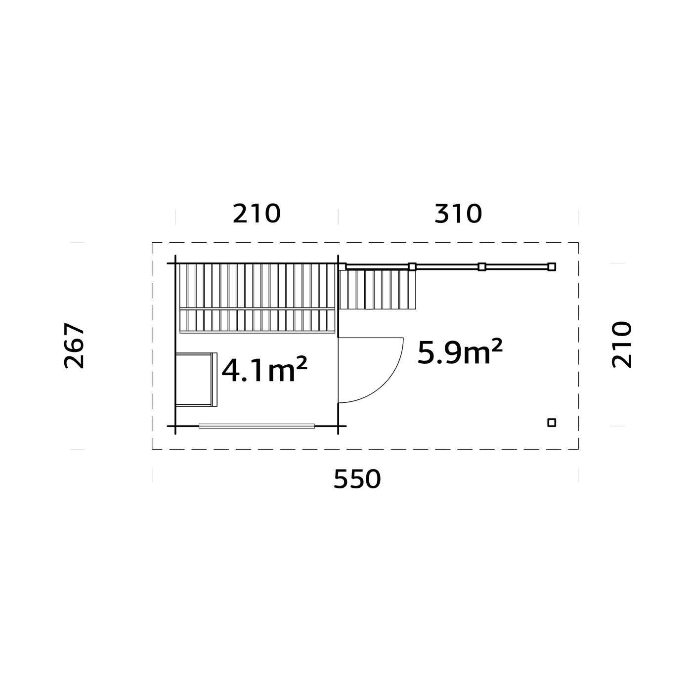 Badstuhus Palmako Sanna 4,1 + 5,9 m2