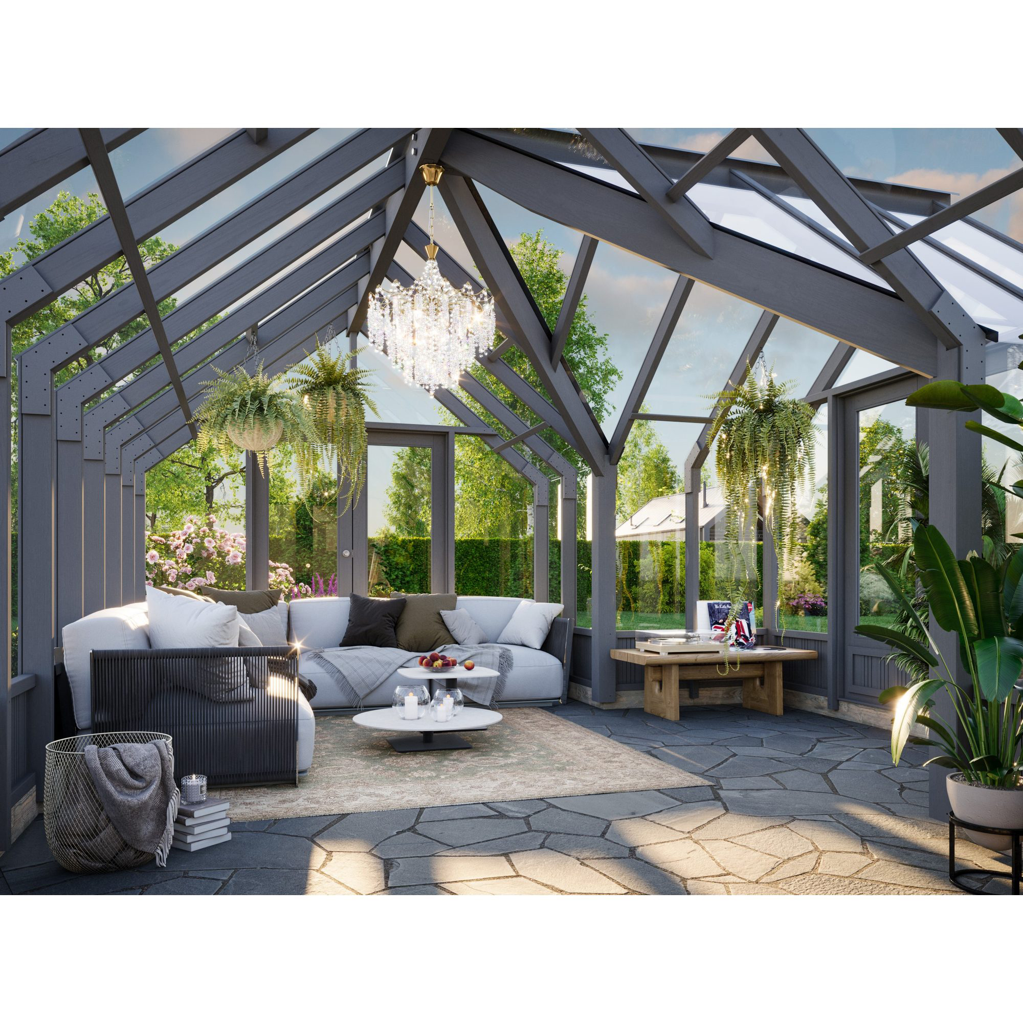 Drivhus Palmako Emilia 19,1 M2 Gråmalt