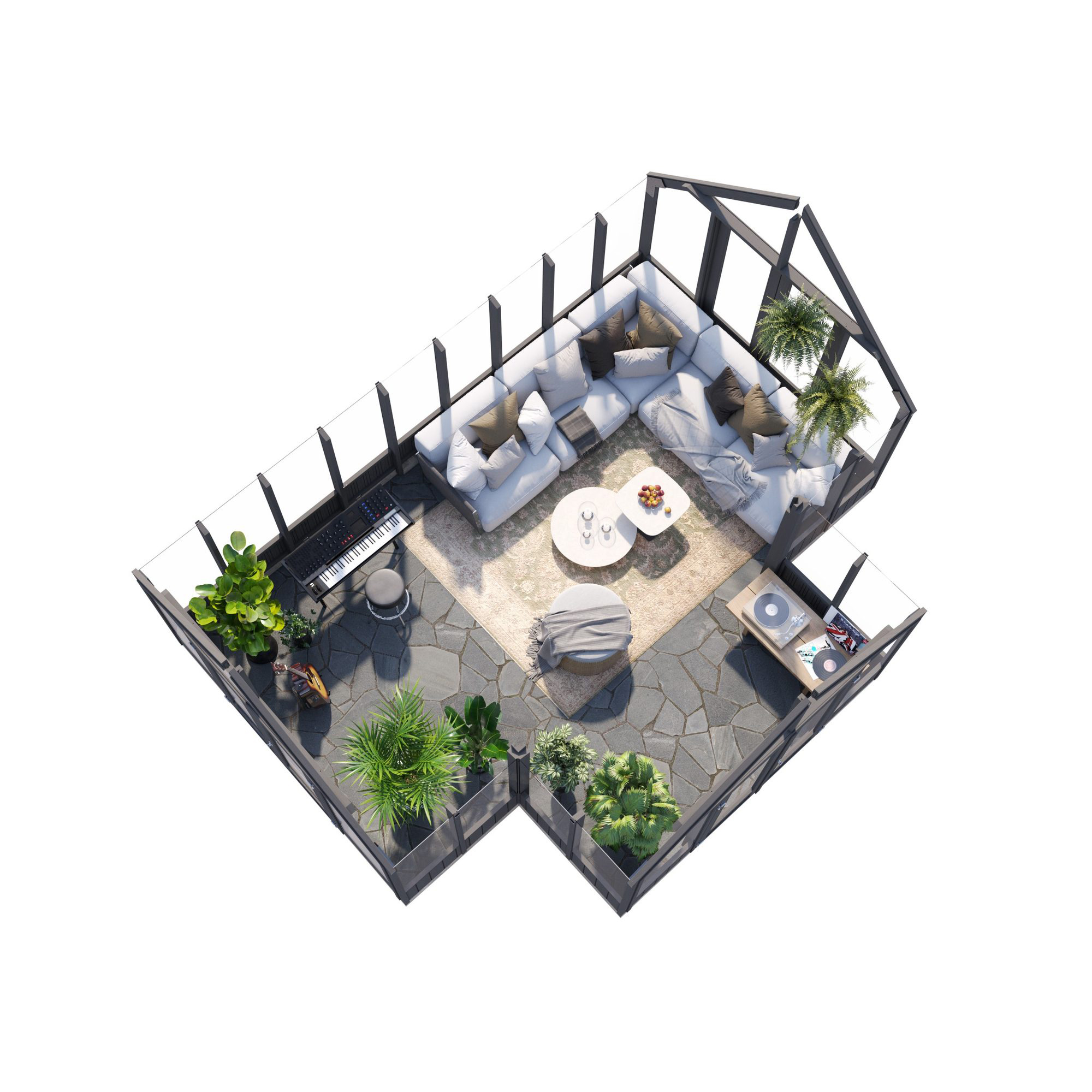 Drivhus Palmako Emilia 19,1 M2 Gråmalt