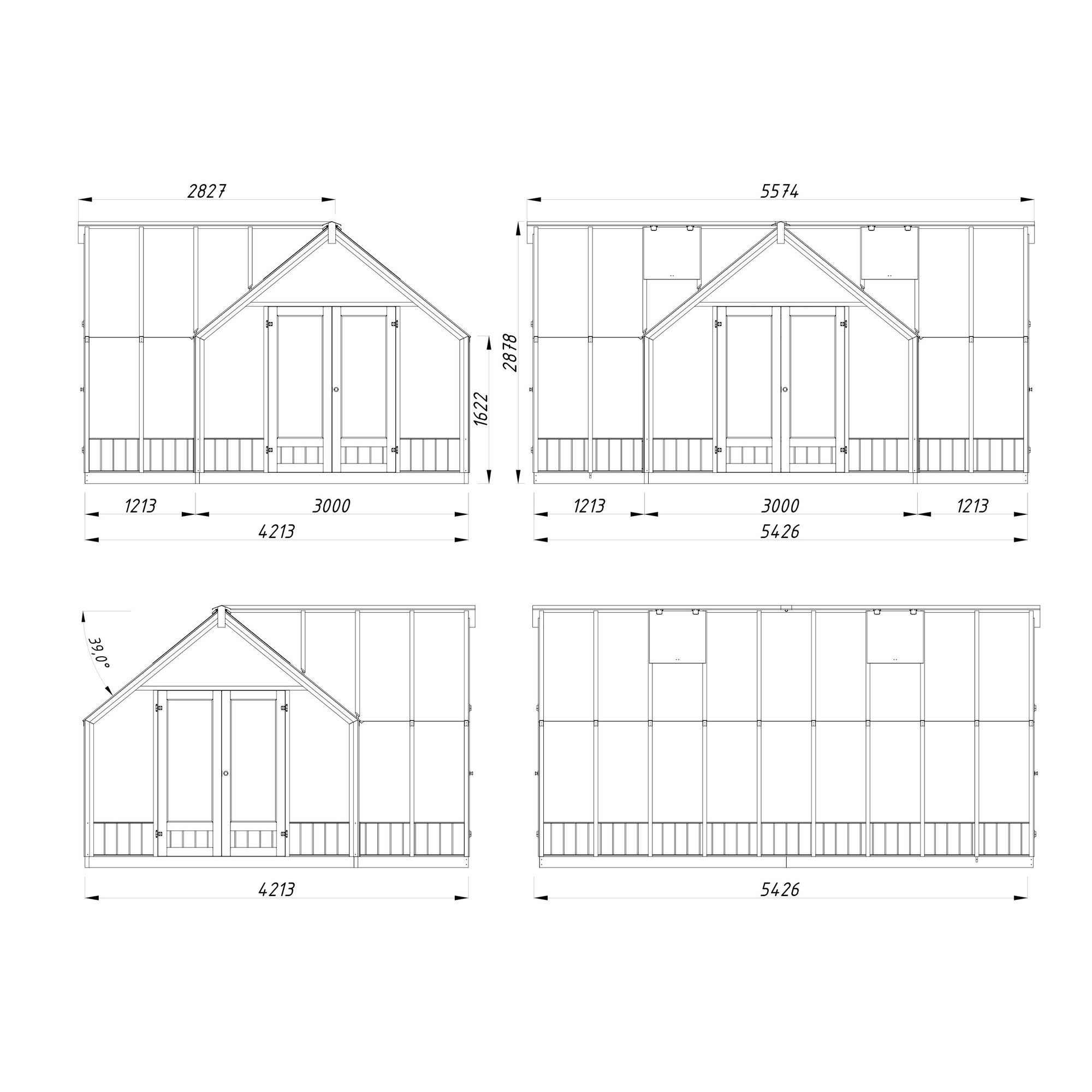 Drivhus Palmako Emilia 19,1 M2 Gråmalt