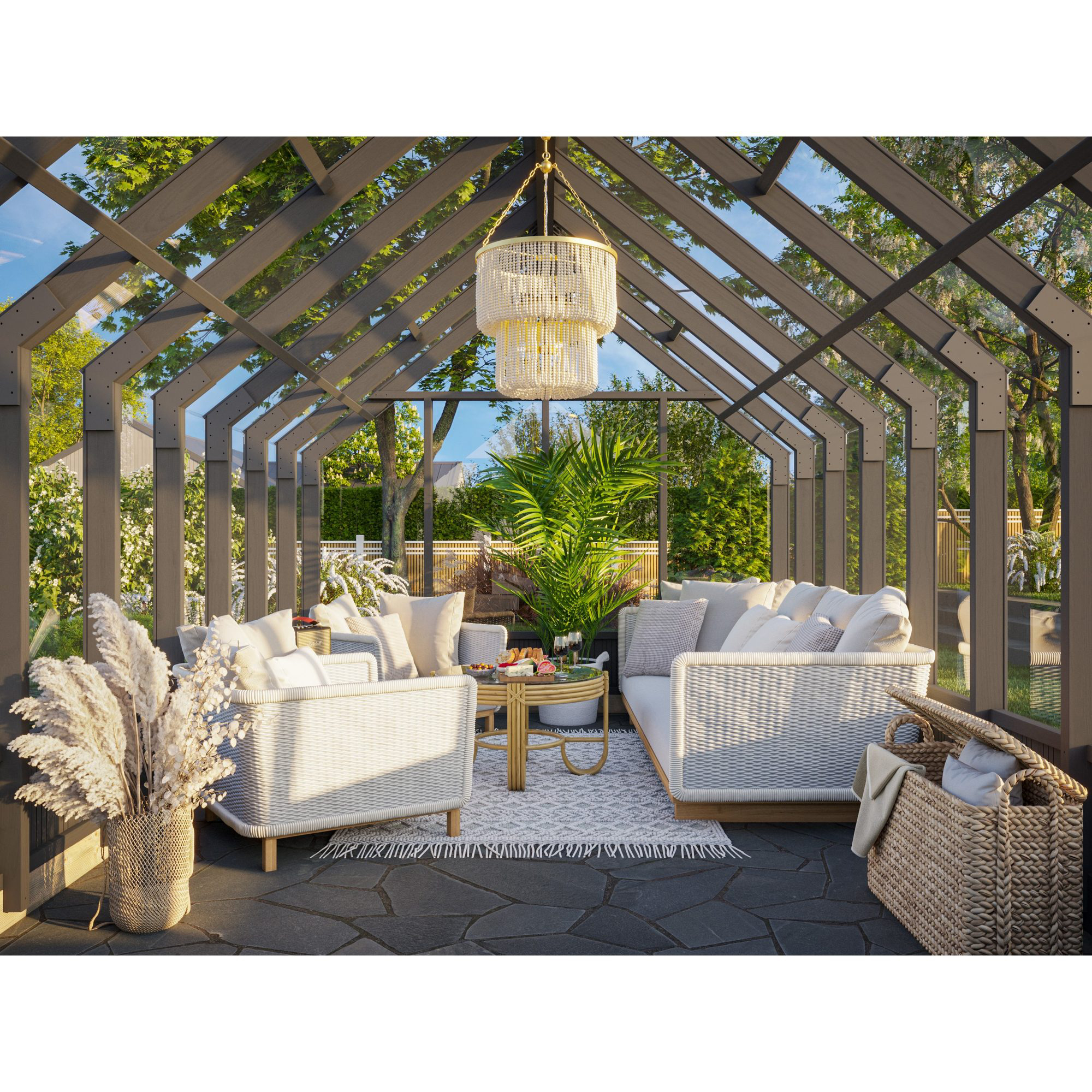 Drivhus Palmako Emilia 13,8 M2 Gråmalt