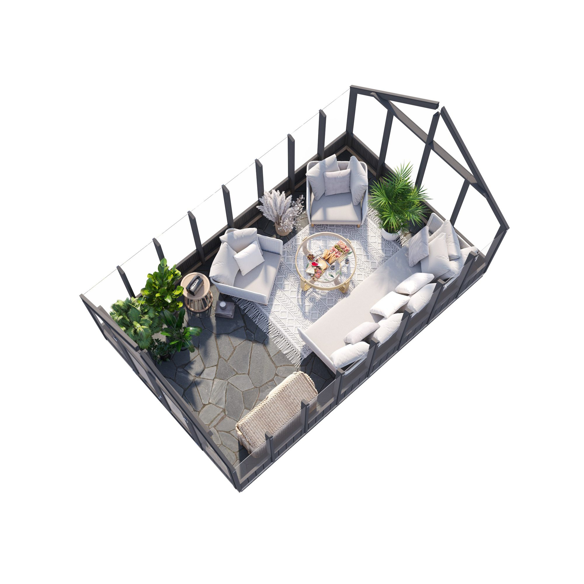 Drivhus Palmako Emilia 13,8 M2 Gråmalt