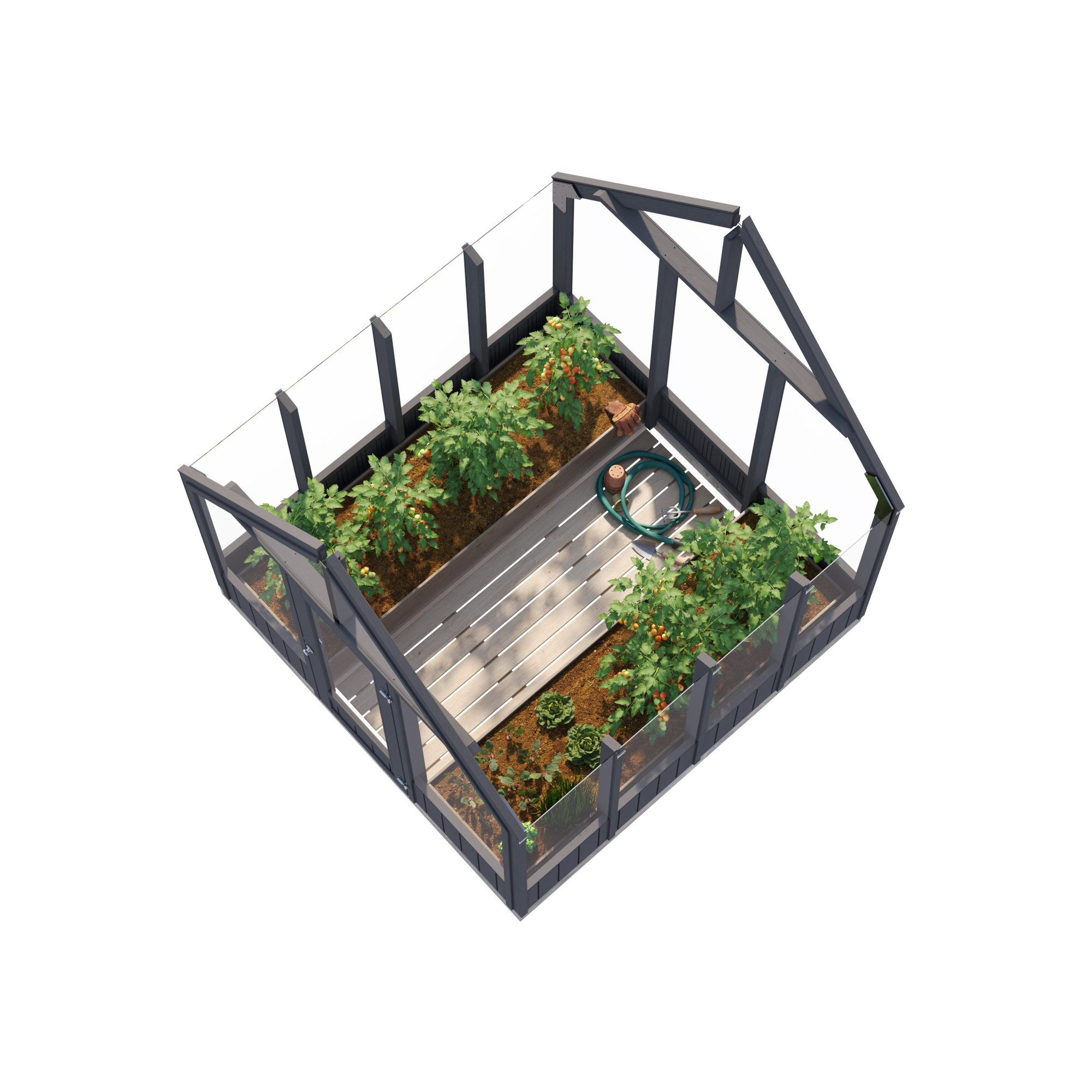 Drivhus Palmako Emilia 5,4 M2 Gråmalt