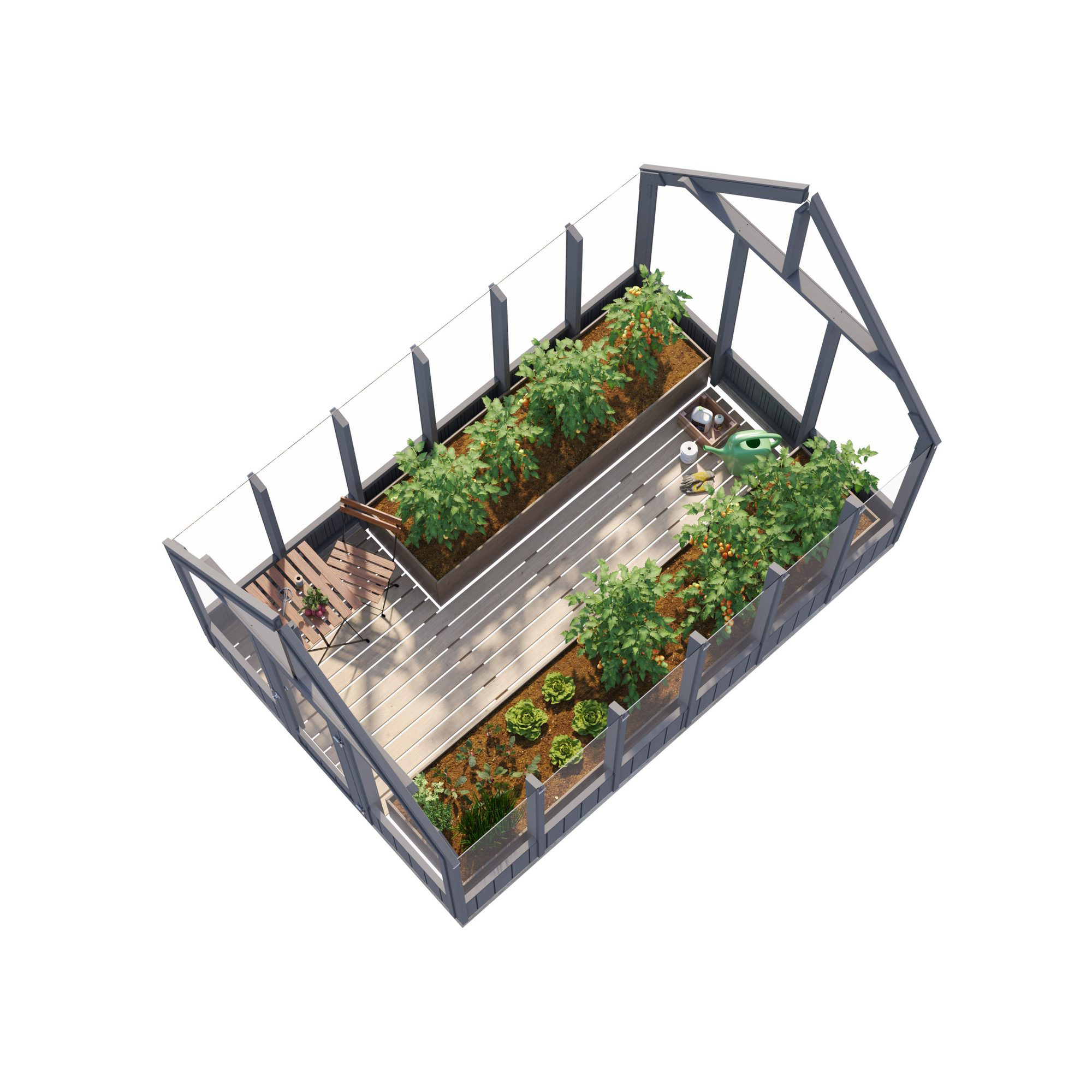 Drivhus Palmako Emilia 8,2 M2 Gråmalt