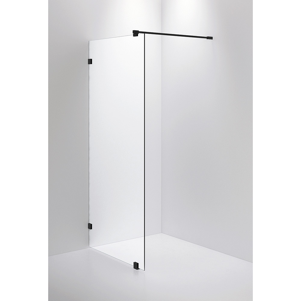 Duschvägg INR Arc 20 Måttanpassad Glas: Opal klar, Profil: Svart