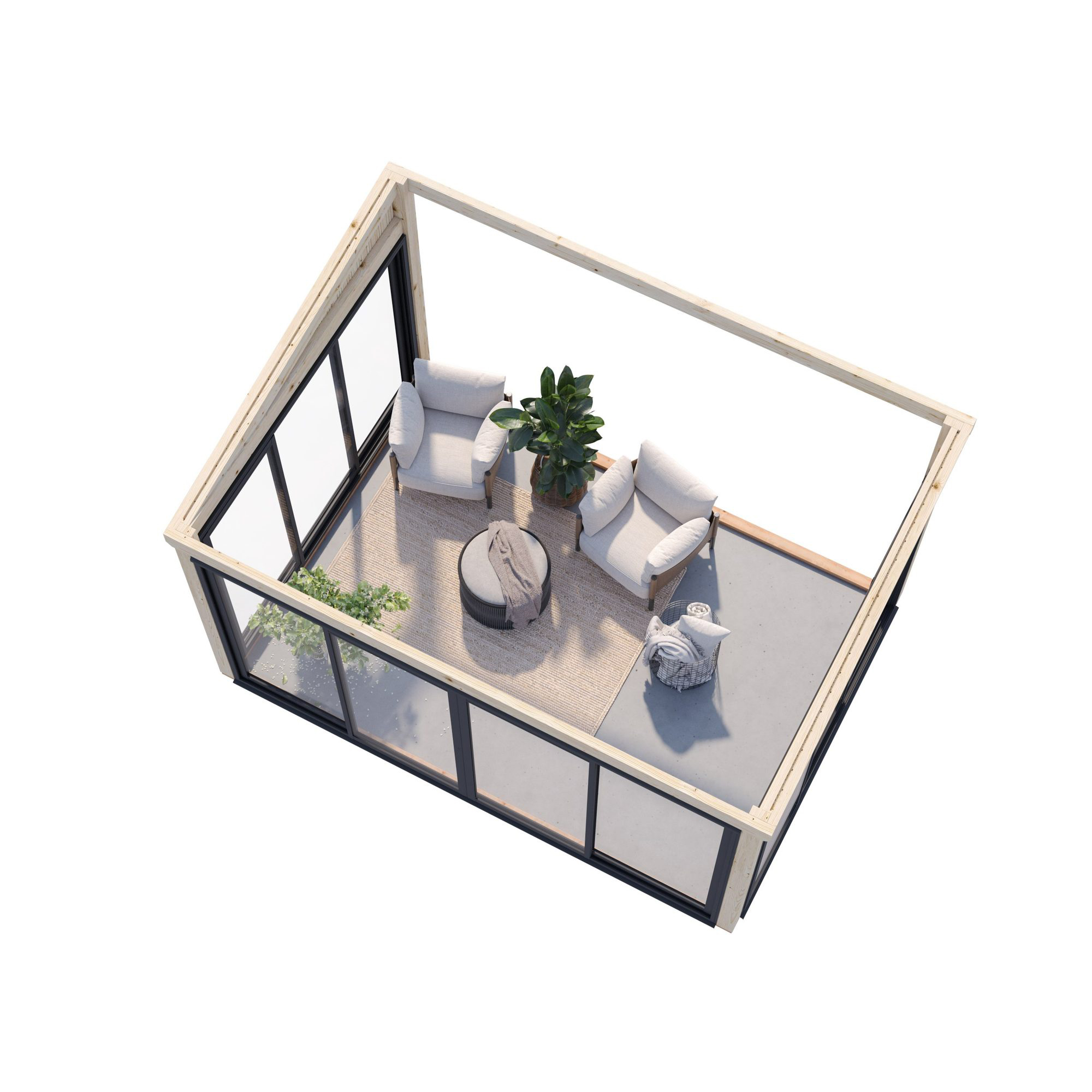 Drivhus Palmako Emilia 10,2 m² (inv. 5,4+4,0 m²)