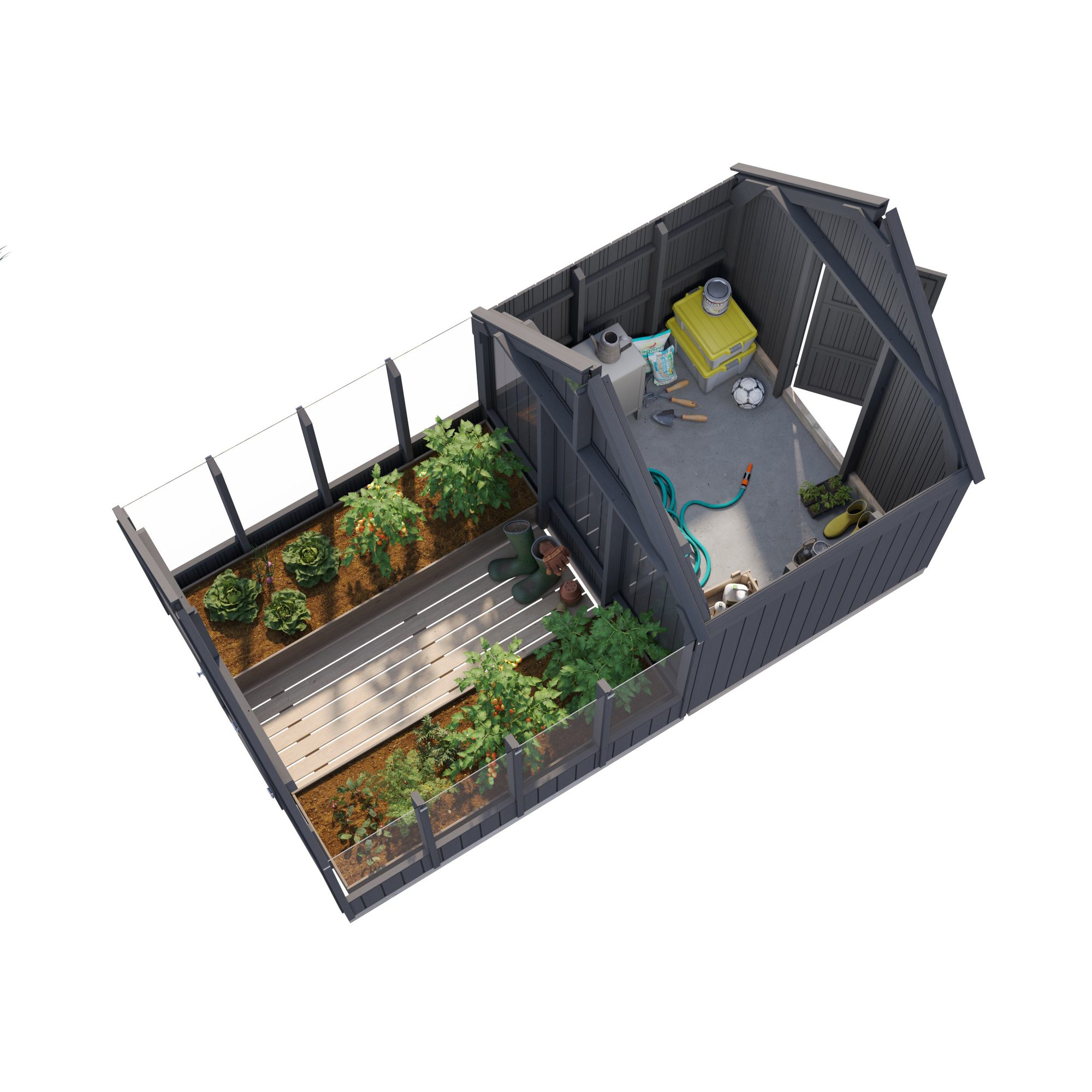 Drivhus Palmako Emilia 10,2 m² (inv. 5,4+4,0 m²)